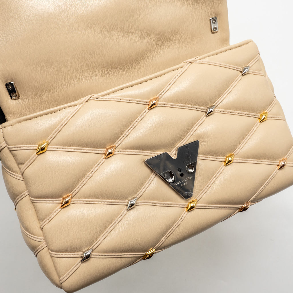 LOUIS VUITTON GO-14 MM LAMBSKIN BEIGE MULTICOLOUR HARDWARE