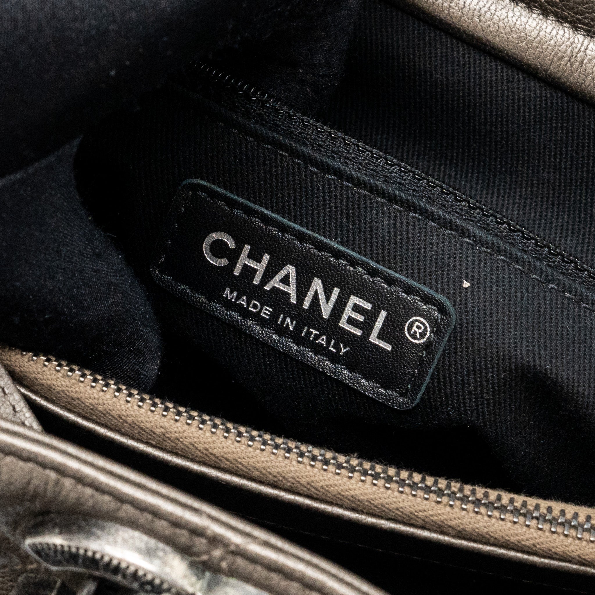CHANEL QUILTED TOTE BAG GOATSKIN SILVER RUTHENIUM HARDWARE