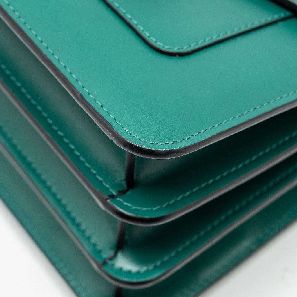 BVLGARI SERPENTI FOREVER TOP HANDLE CALFSKIN GREEN GHW