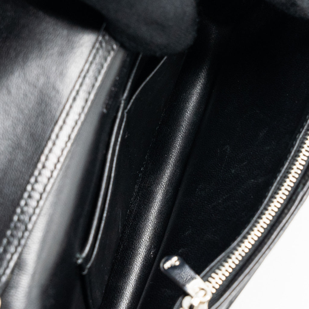 DIOR DIORAMA WALLET ON CHAIN LIMITED PRINT LAMBSKIN BLACK SHW
