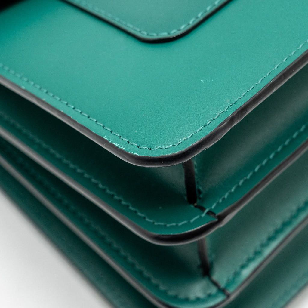 BVLGARI SERPENTI FOREVER TOP HANDLE CALFSKIN GREEN GHW