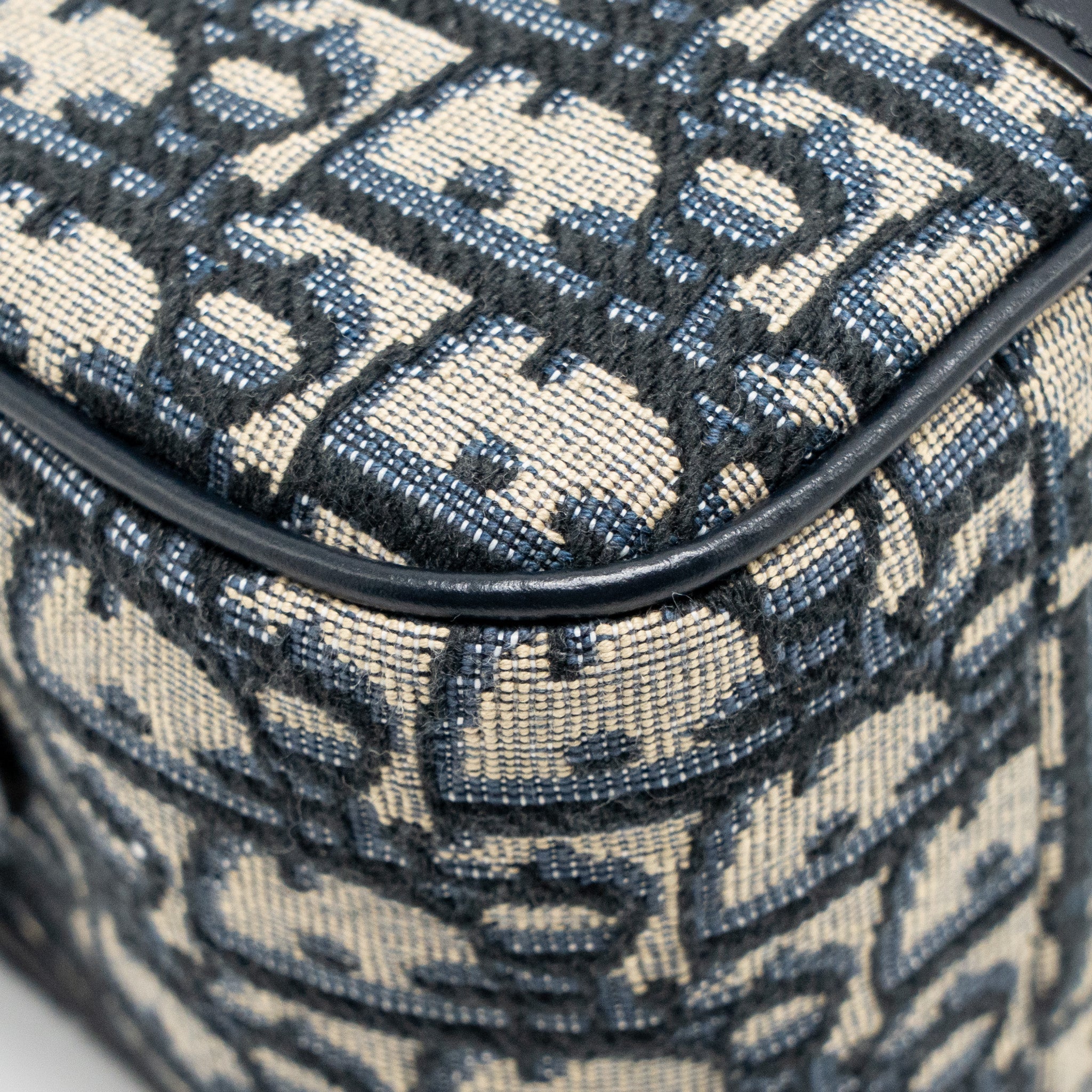 DIOR MEDIUM BOWLING BAG DIOR OBLIQUE CANVAS BLUE GHW