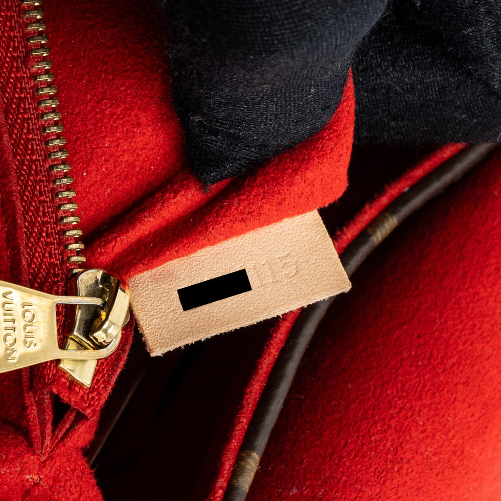 LOUIS VUITTON PALLAS CHAIN BAG MONOGRAM CANVAS / CALFSKIN RED GHW