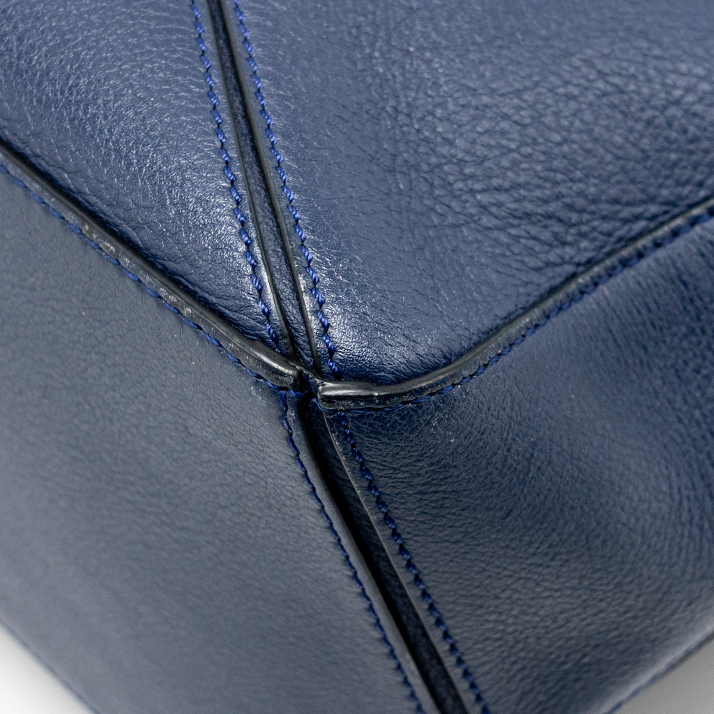 LOEWE SMALL PUZZLE BAG CALFSKIN NAVY SHW
