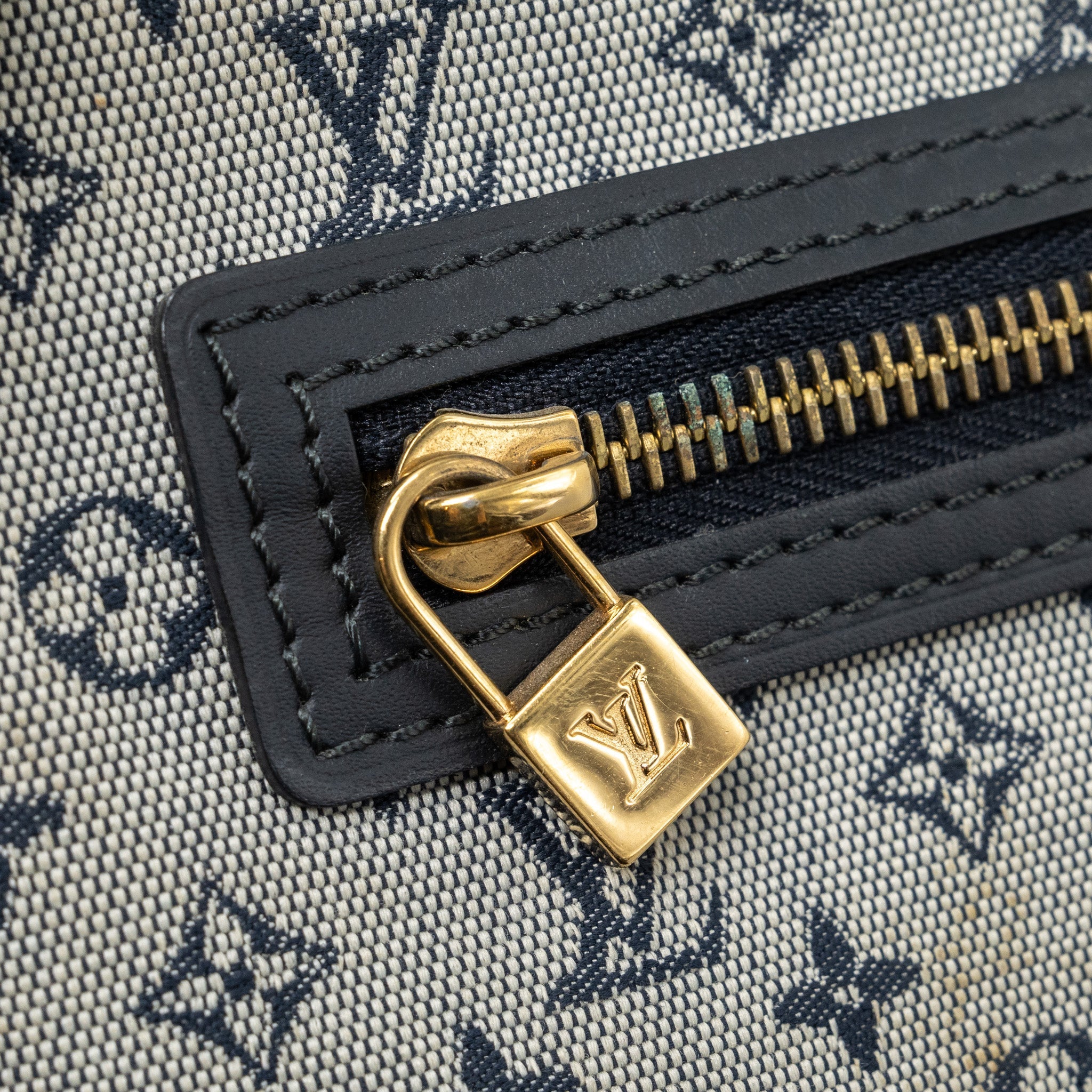 LOUIS VUITTON VINTAGE ZIP TOTE BAG FABRIC BLUE GHW