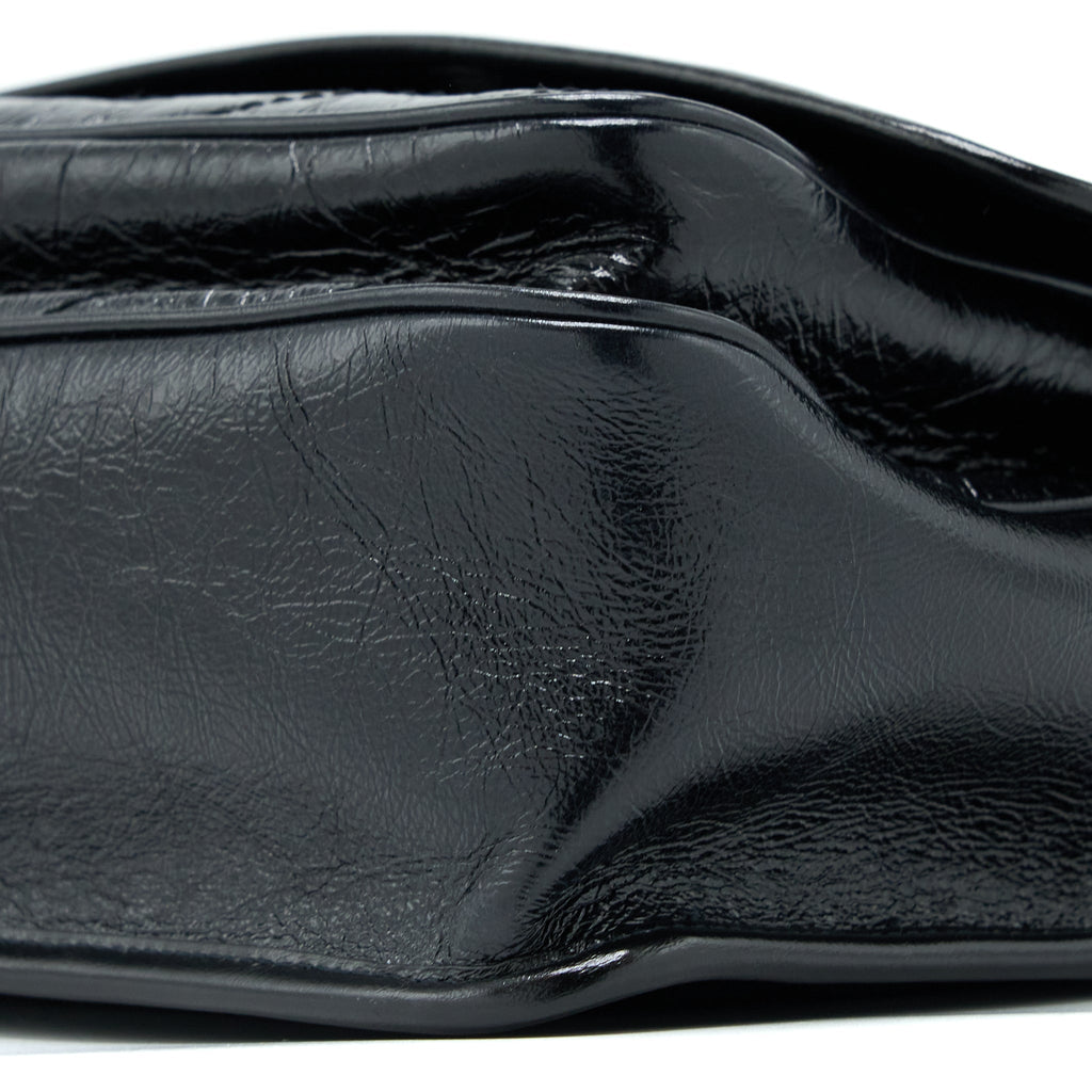 SAINT LAURENT MEDIUM NIKI CHAIN BAG AGED CALFSKIN BLACK RUTHENIUM HARDWARE