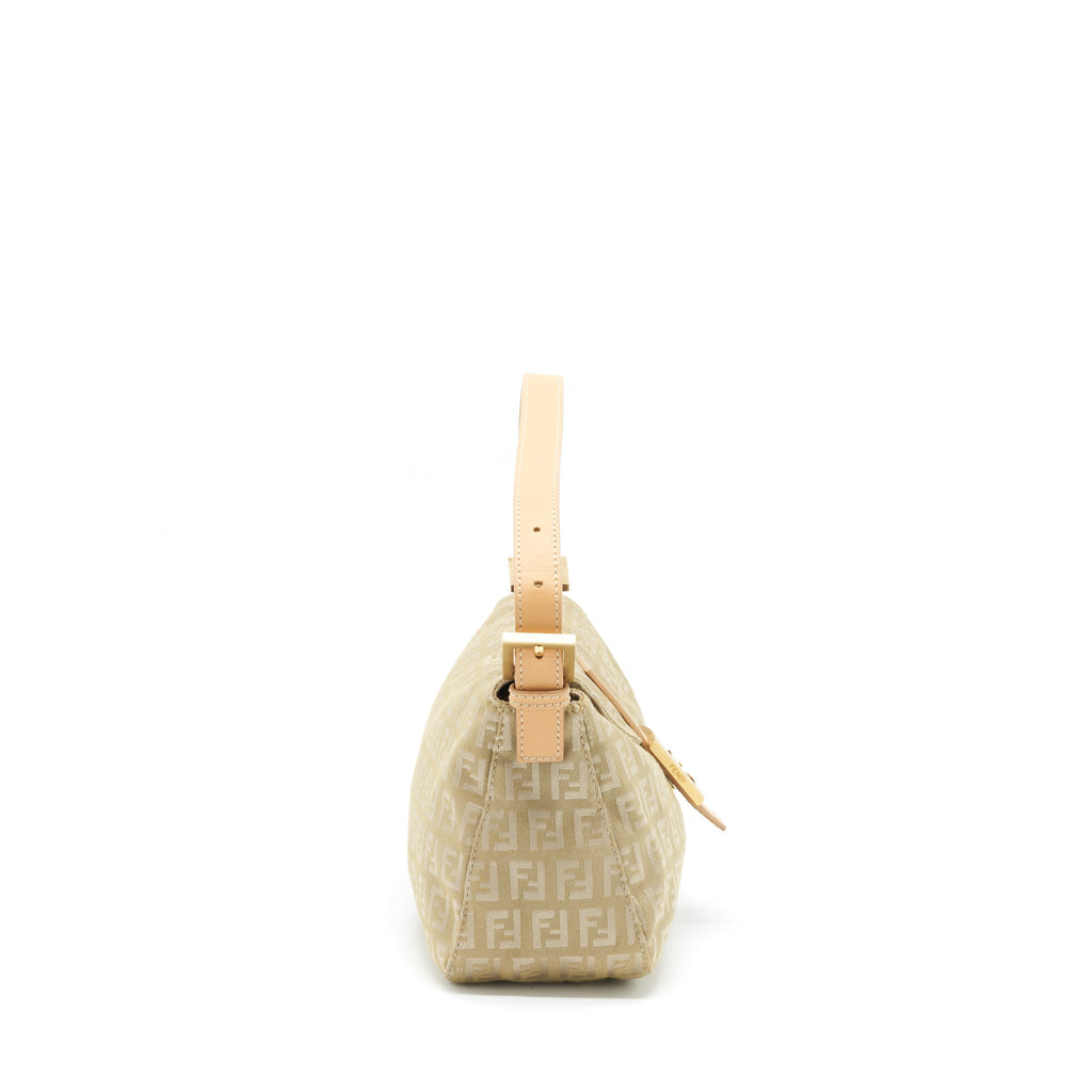FENDI VINTAGE BAGUETTE FABRIC BEIGE GHW