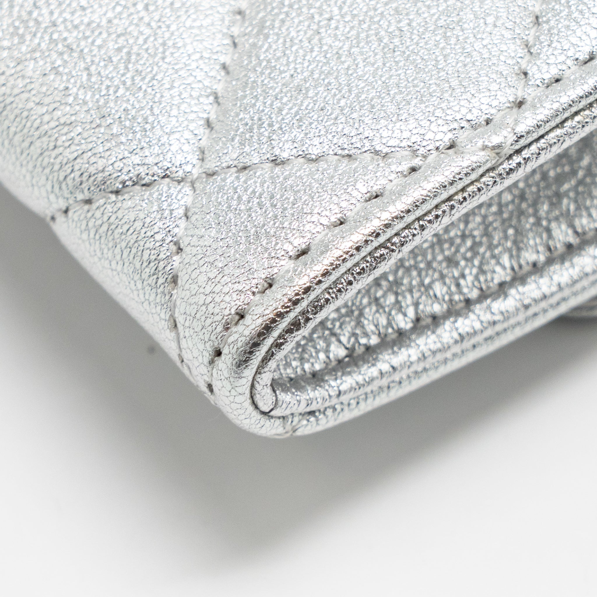 CHANEL MINI FLAP BELT BAG LAMBSKIN SILVER SHW