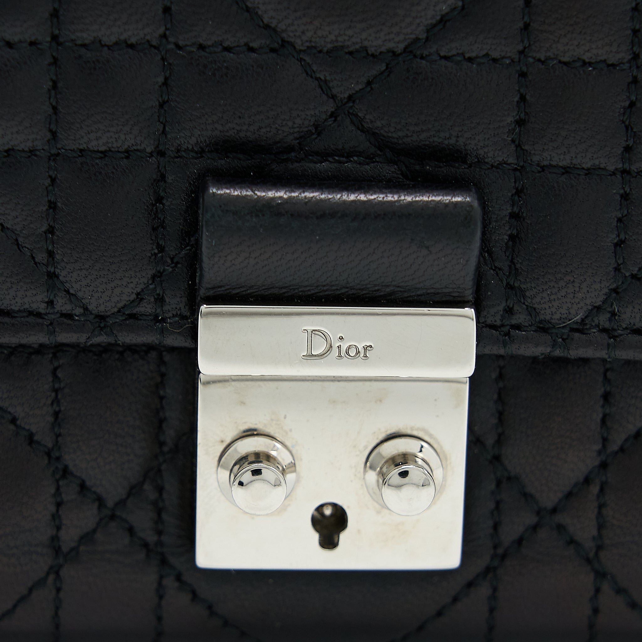 DIOR COMPACT WALLET LAMBSKIN BLACK/PINK SHW