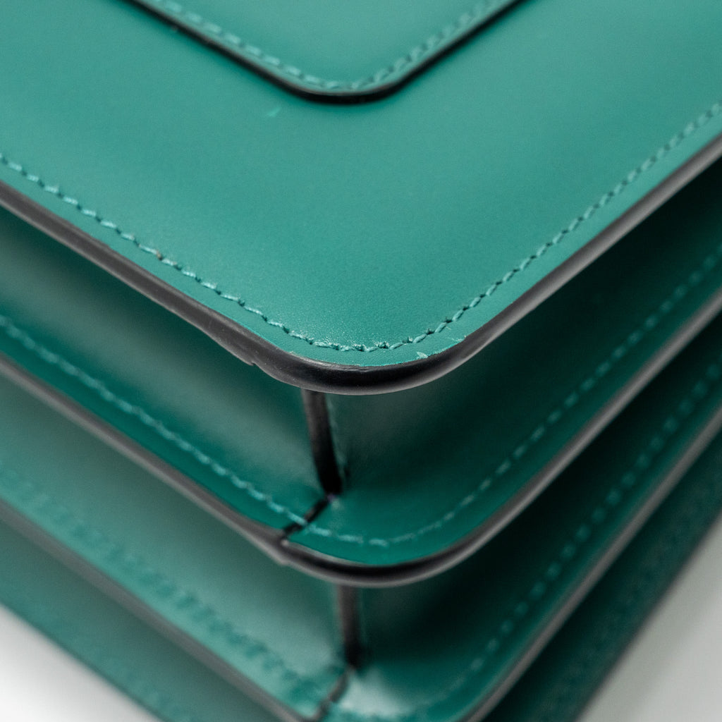 BVLGARI SERPENTI FOREVER TOP HANDLE CALFSKIN GREEN GHW