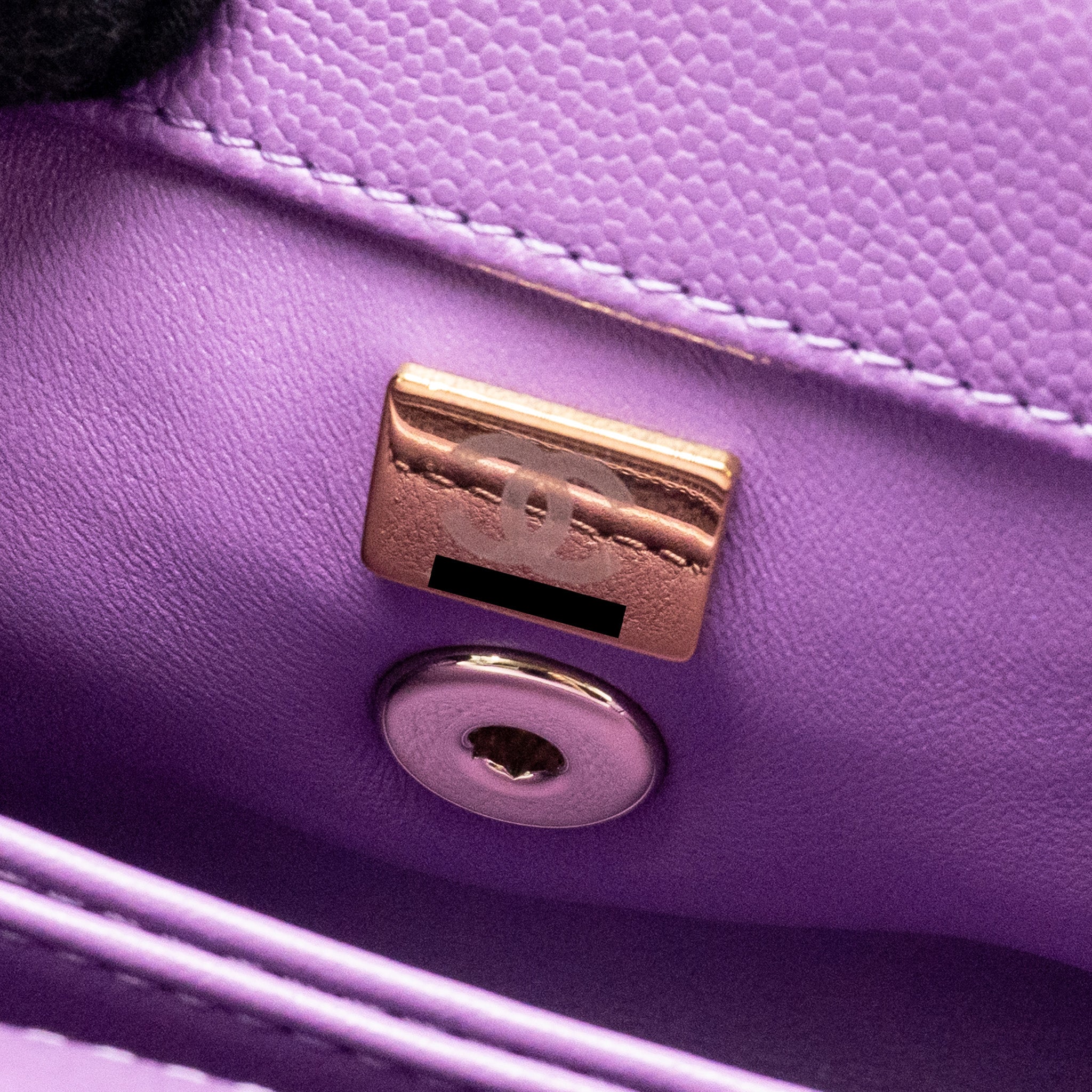 CHANEL SMALL COCO HANDLE CAVIAR PURPLE LGHW (MICROCHIP)