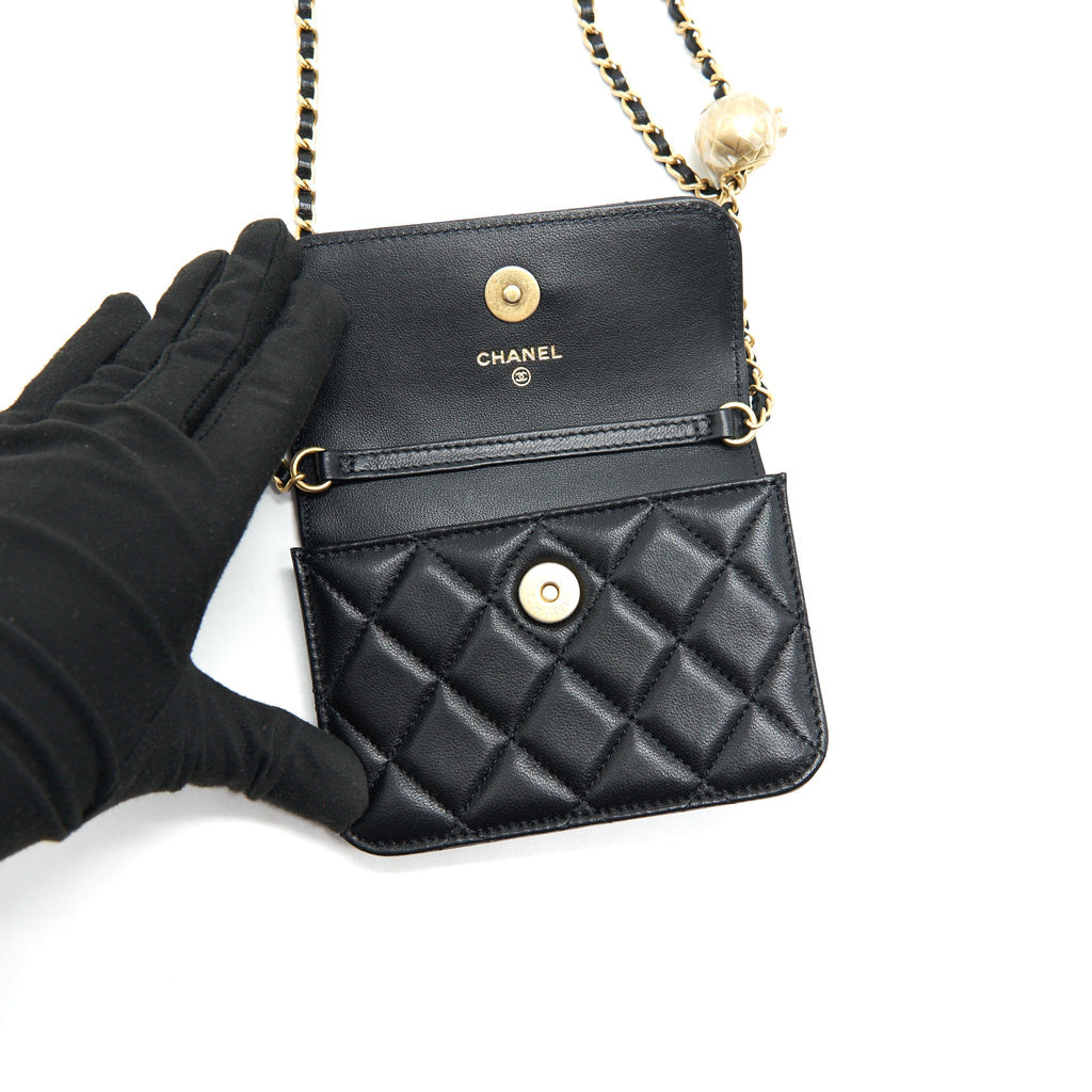 CHANEL PEARL CRUSH MINI FLAP CARD HOLDER BELT BAG
