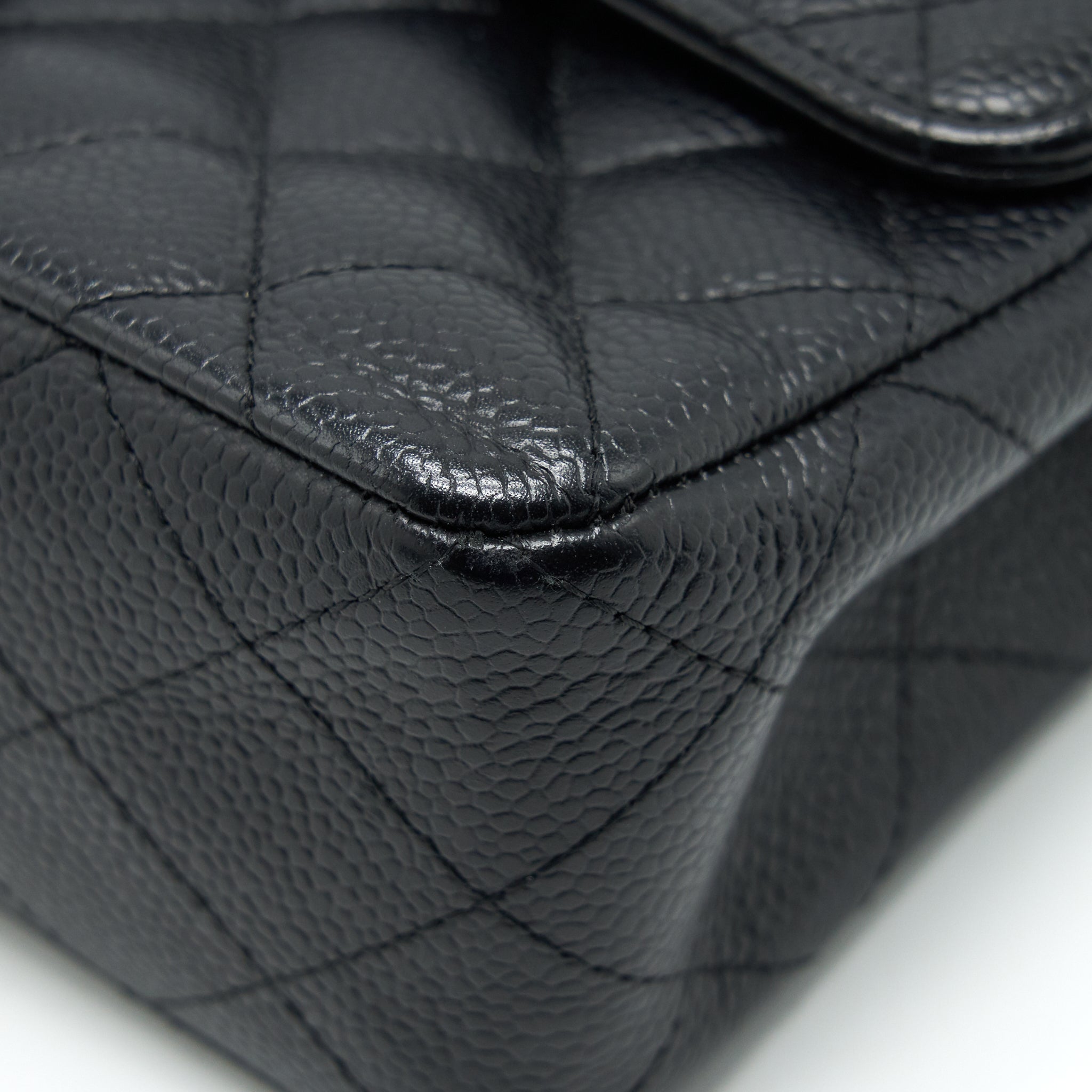 CHANEL SMALL CLASSIC DOUBLE FLAP BAG BLACK CAVIAR SHW