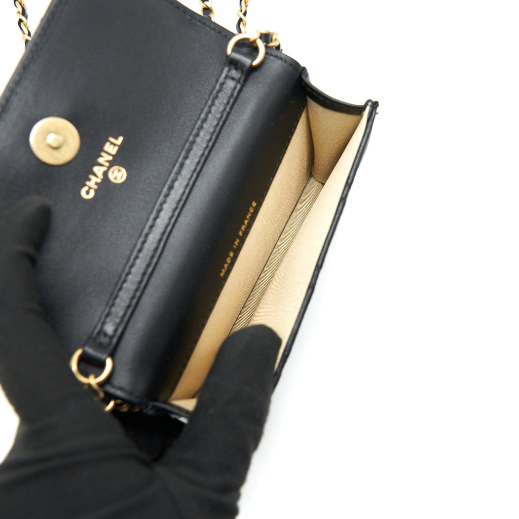 CHANEL 2021 PEARL CRUSH BELT BAG BLACK WITH GHW