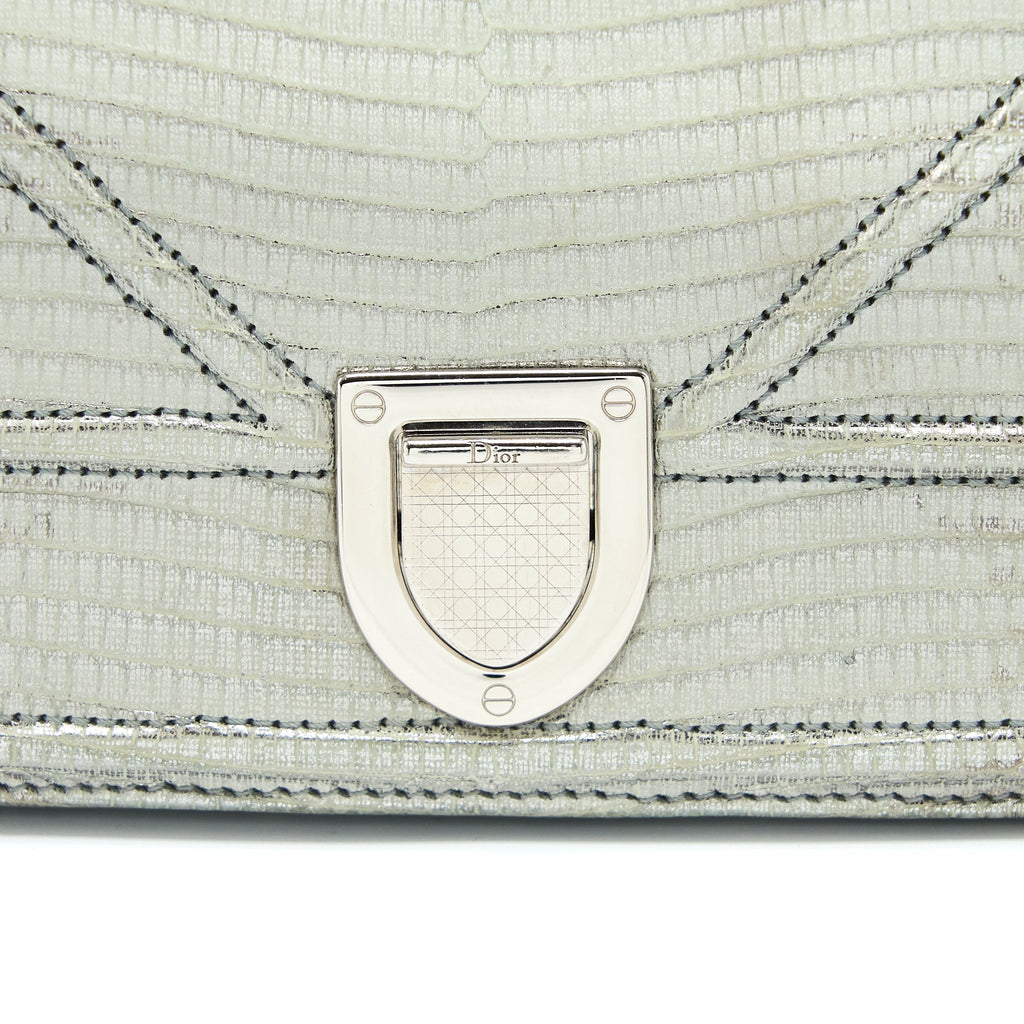 DIOR SMALL DIORAMA LIZARD METALLIC SILVER SHW