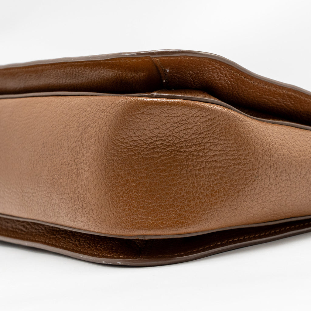 MIU MIU MADRAS TOTE BAG CALFSKIN BROWN GHW