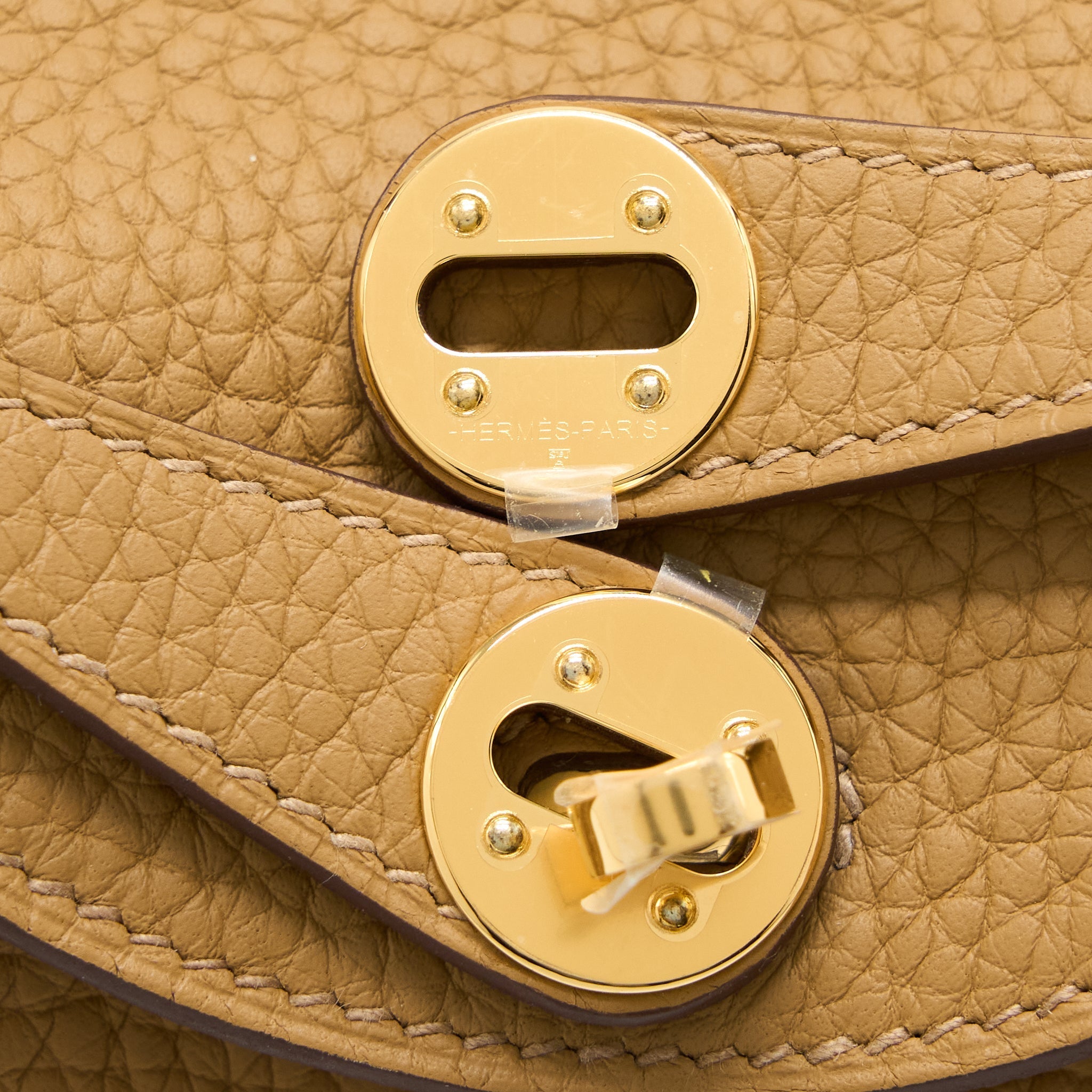 HERMES MINI LINDY CLEMENCE 4B BISCUIT GHW