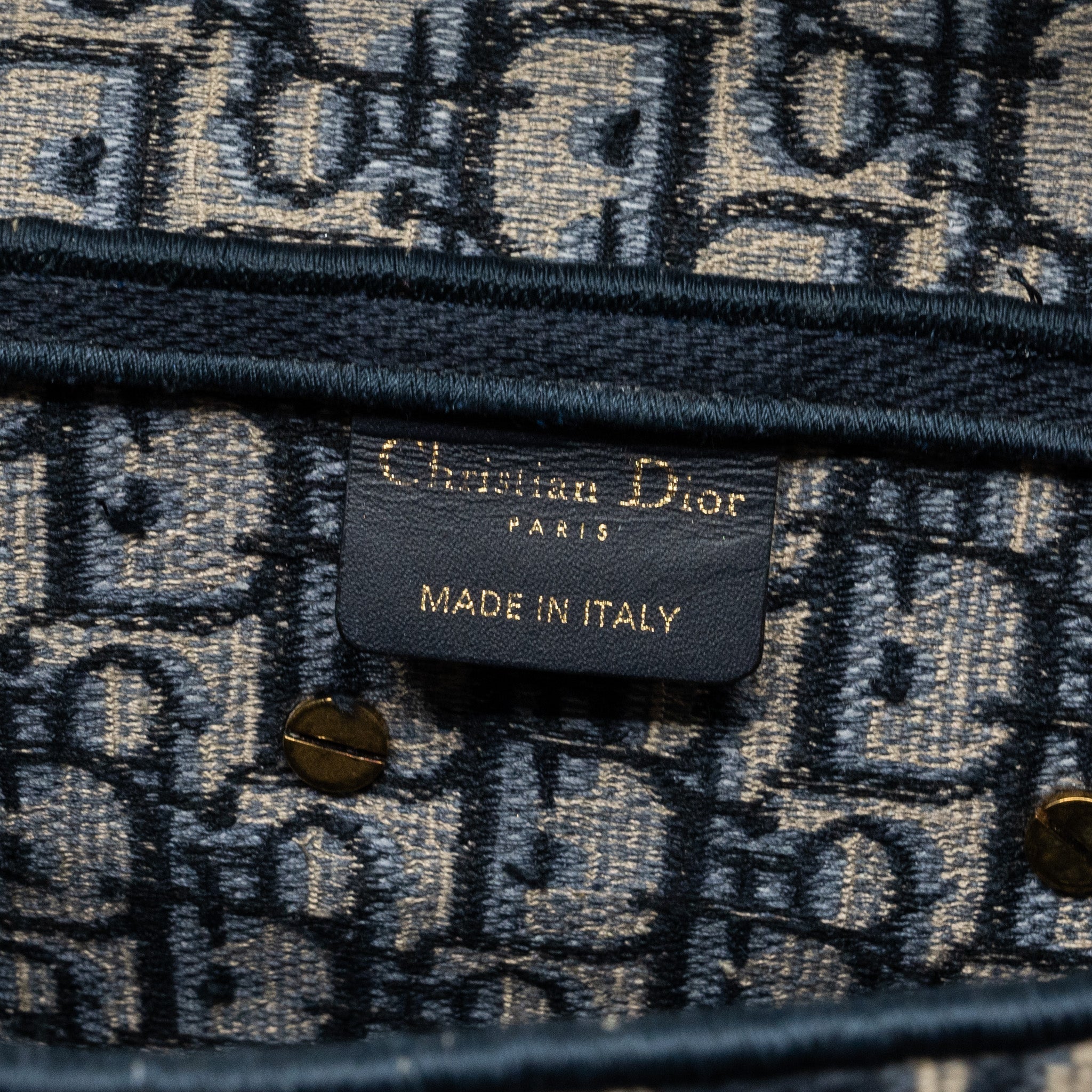 DIOR MEDIUM SADDLE BLUE OBLIQUE EMBROIDERY GHW
