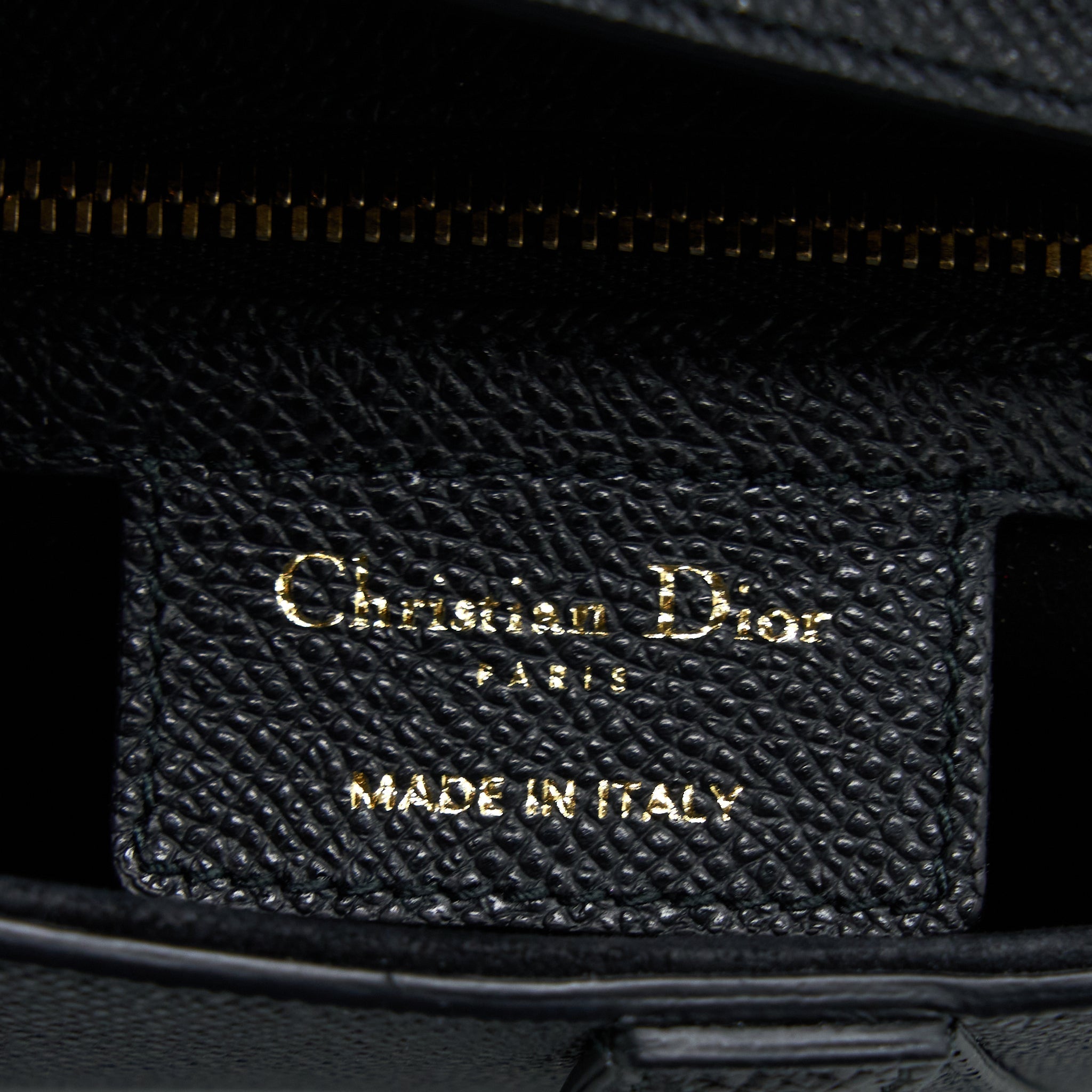 DIOR MEDIUM SADDLE BAG WITH STRAP GRAINED CALFSKIN BLACK GHW