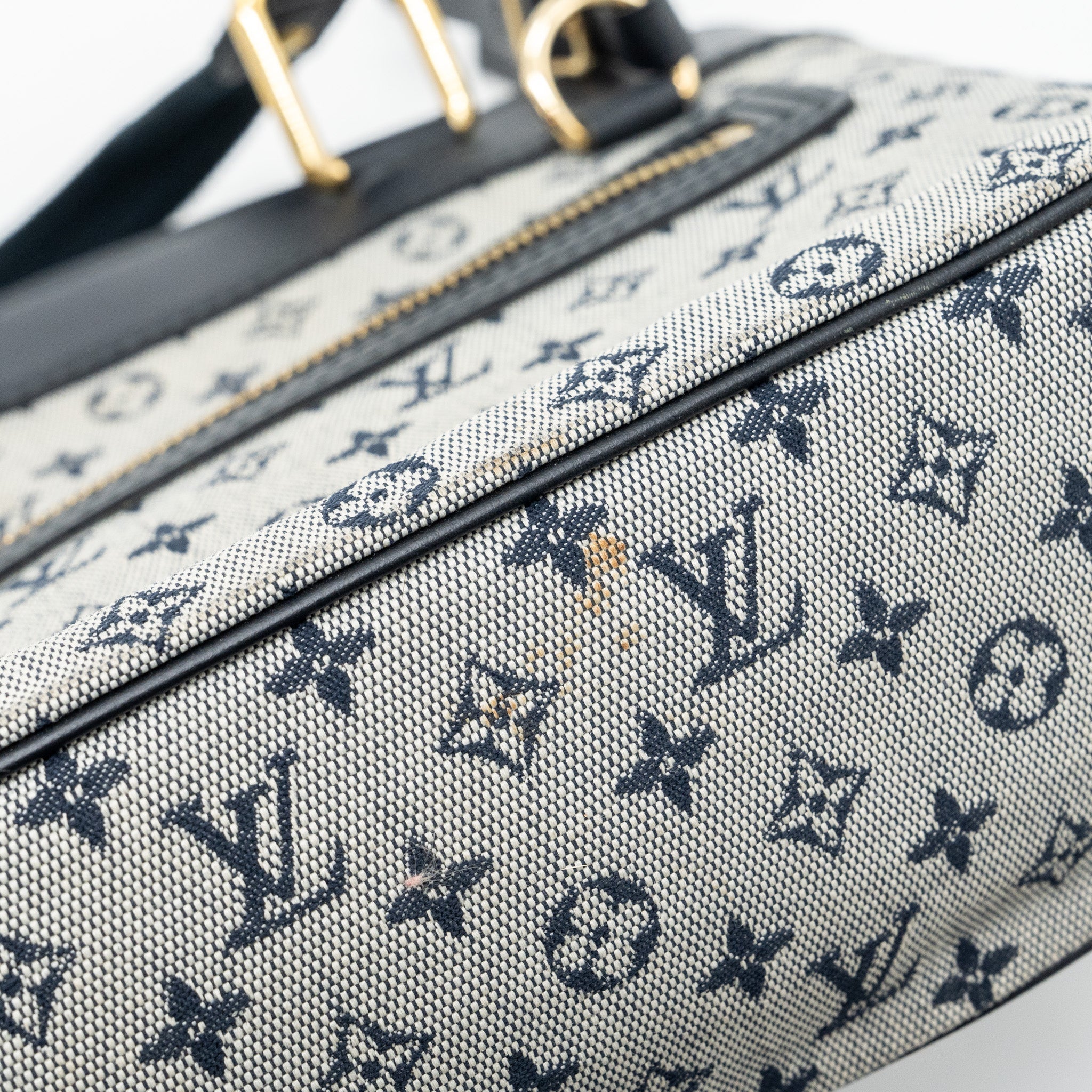 LOUIS VUITTON VINTAGE ZIP TOTE BAG FABRIC BLUE GHW