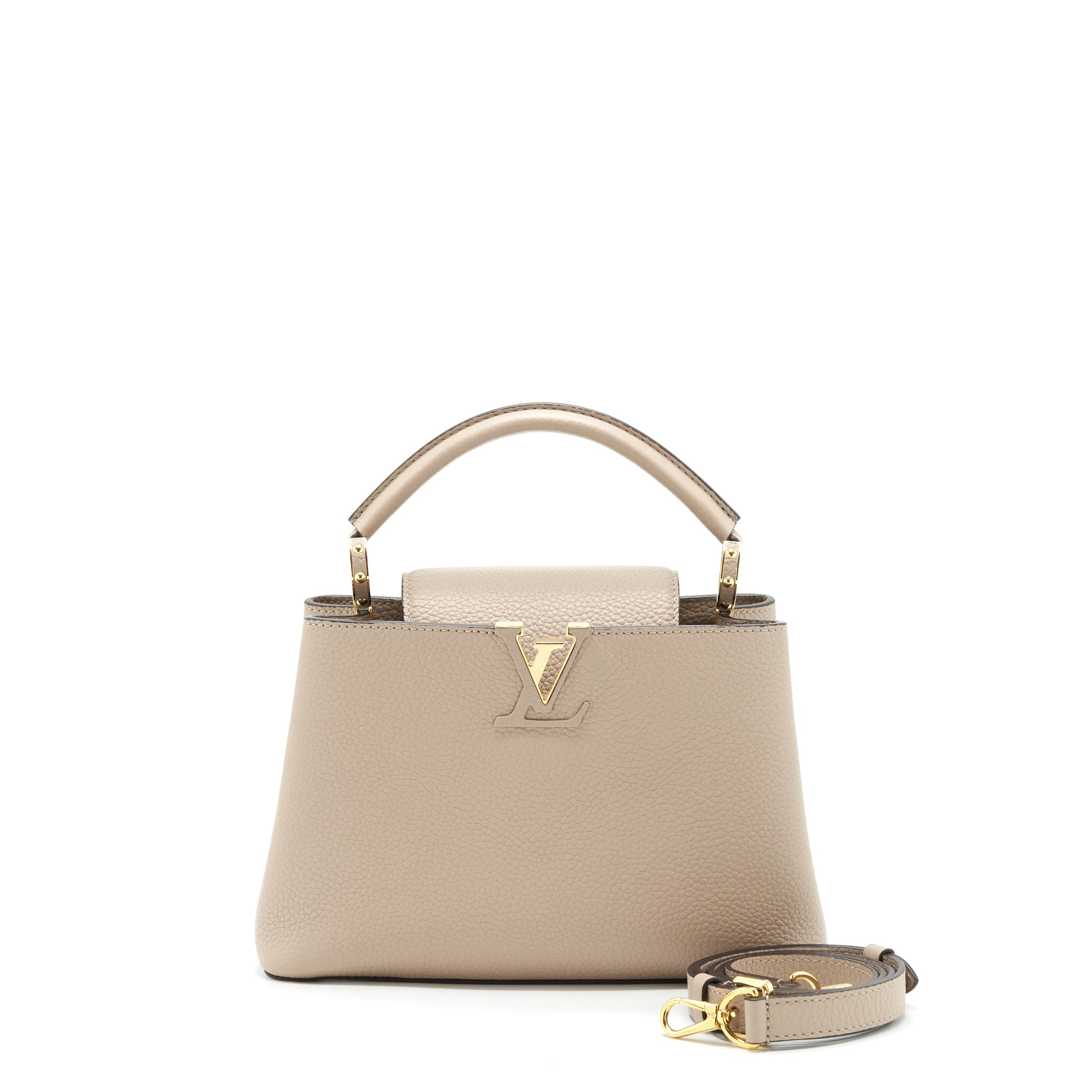 LOUIS VUITTON CAPUCINES BB TAURILLON GALET GHW