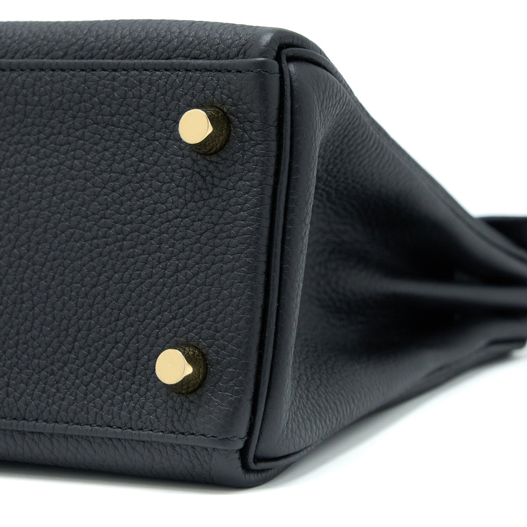 HERMES KELLY 25 TOGO BLACK GHW