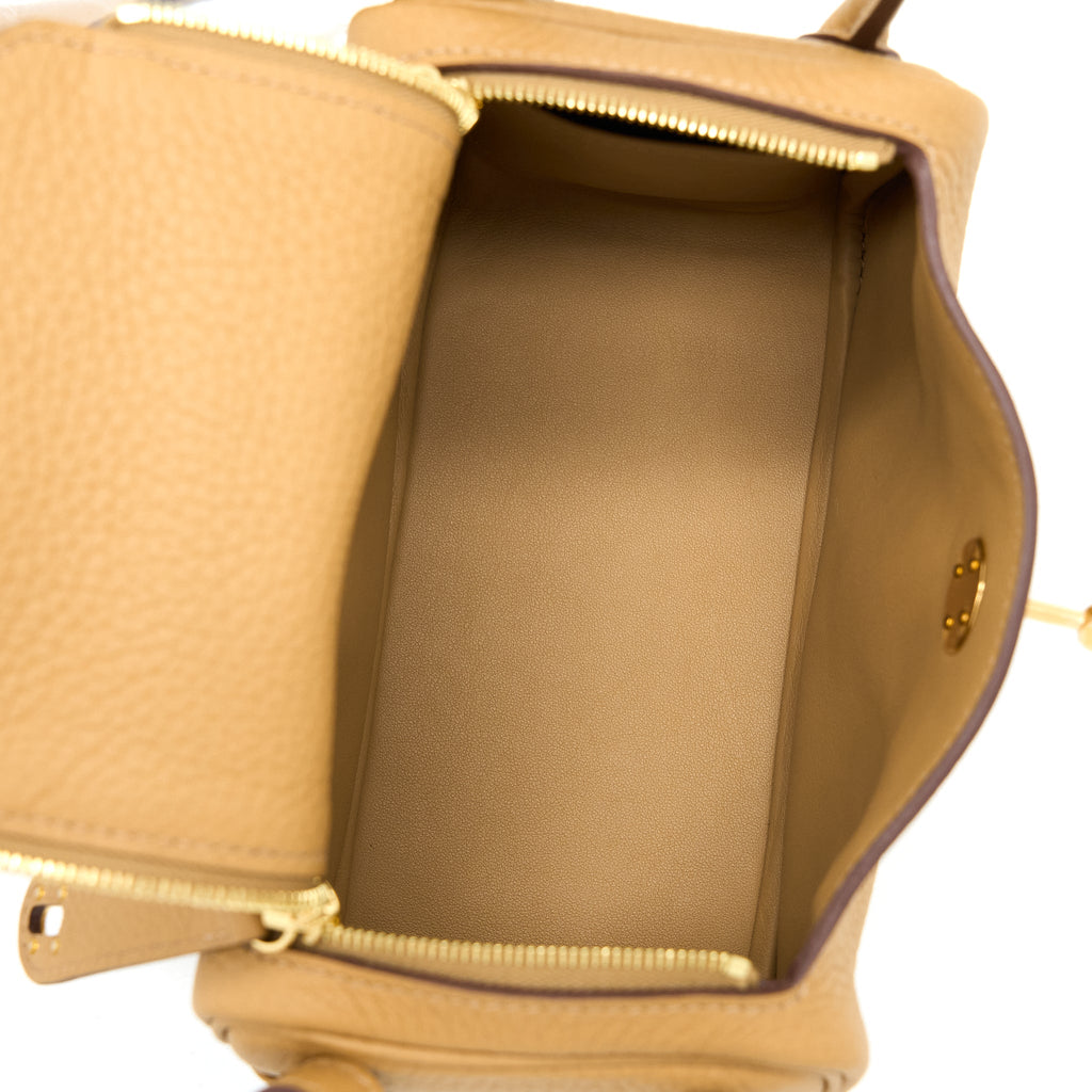 HERMES MINI LINDY CLEMENCE 4B BISCUIT GHW