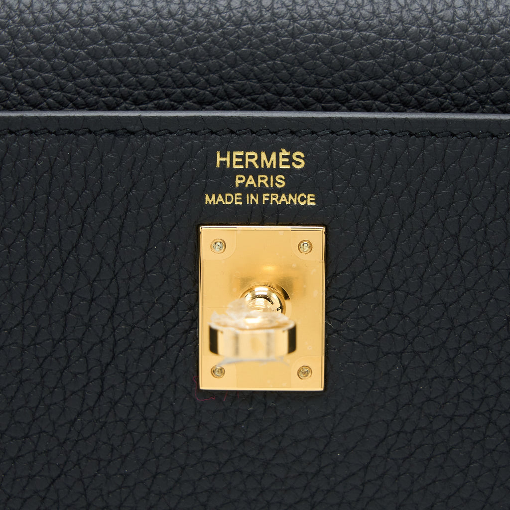 HERMES KELLY 25 TOGO BLACK GHW