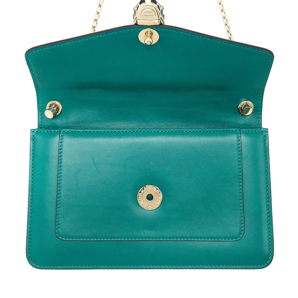BVLGARI SERPENTI FOREVER CROSSBODY BAG CALFSKIN GREEN LGHW