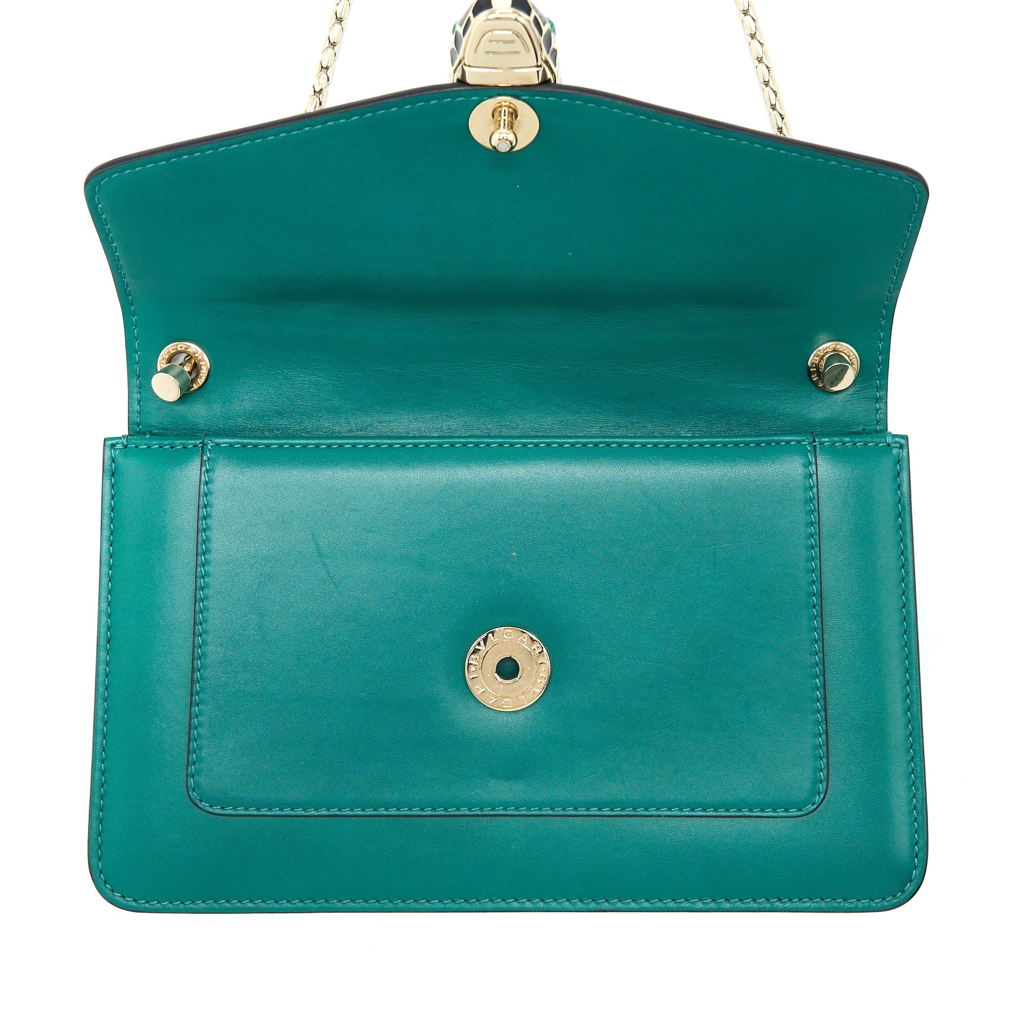 BVLGARI SERPENTI FOREVER CROSSBODY BAG CALFSKIN GREEN LGHW