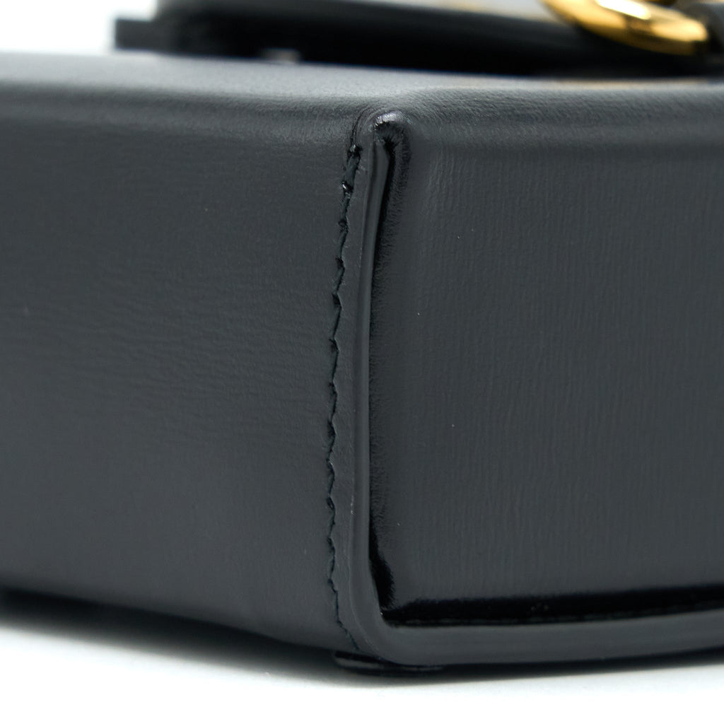 GUCCI HORSEBIT 1955 MINI BAG CALFSKIN BLACK LGHW