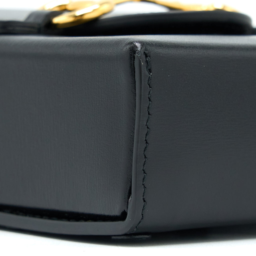 GUCCI HORSEBIT 1955 MINI BAG CALFSKIN BLACK LGHW