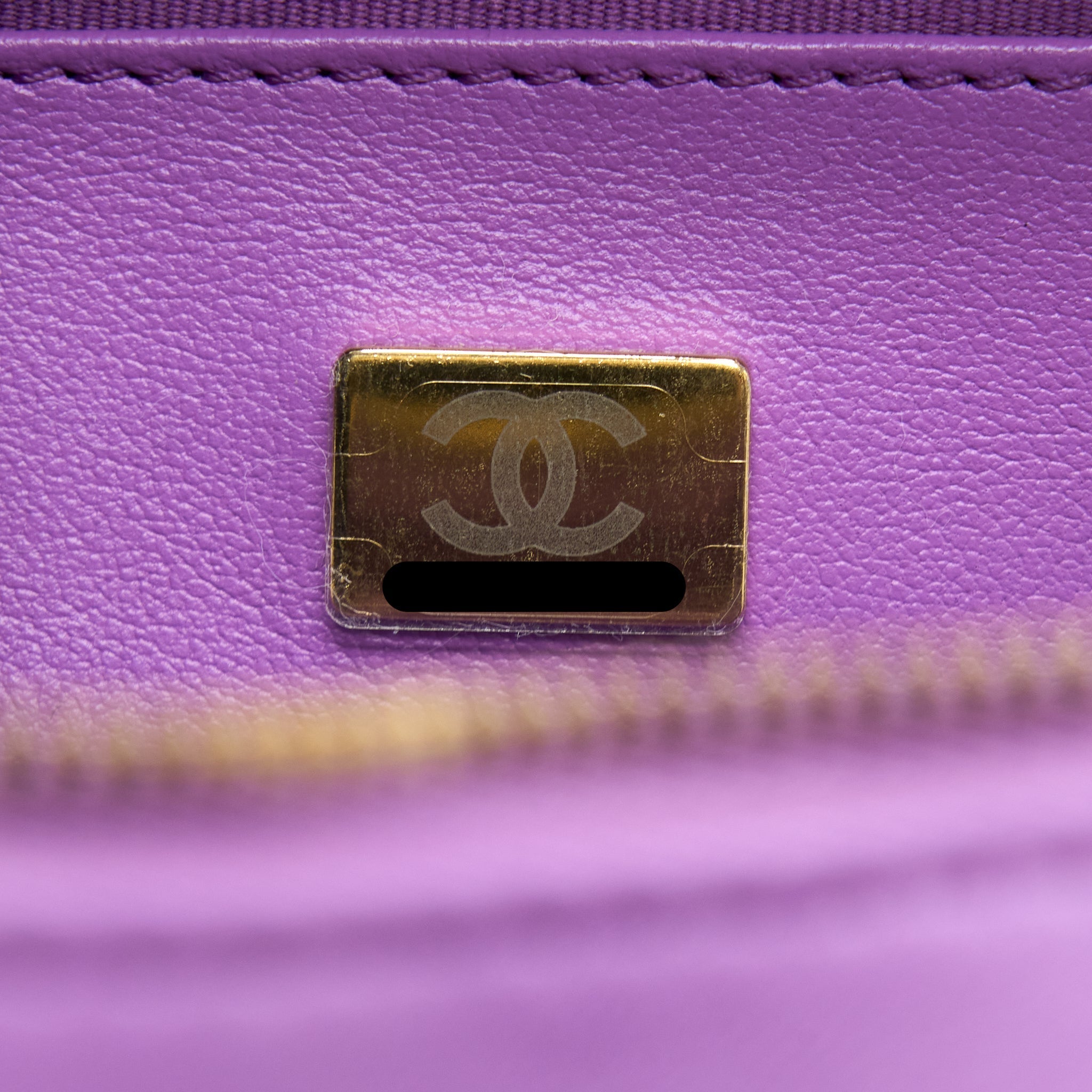 CHANEL 22S HEART BAG LAMBSKIN PURPLE LGHW (MICROCHIP)