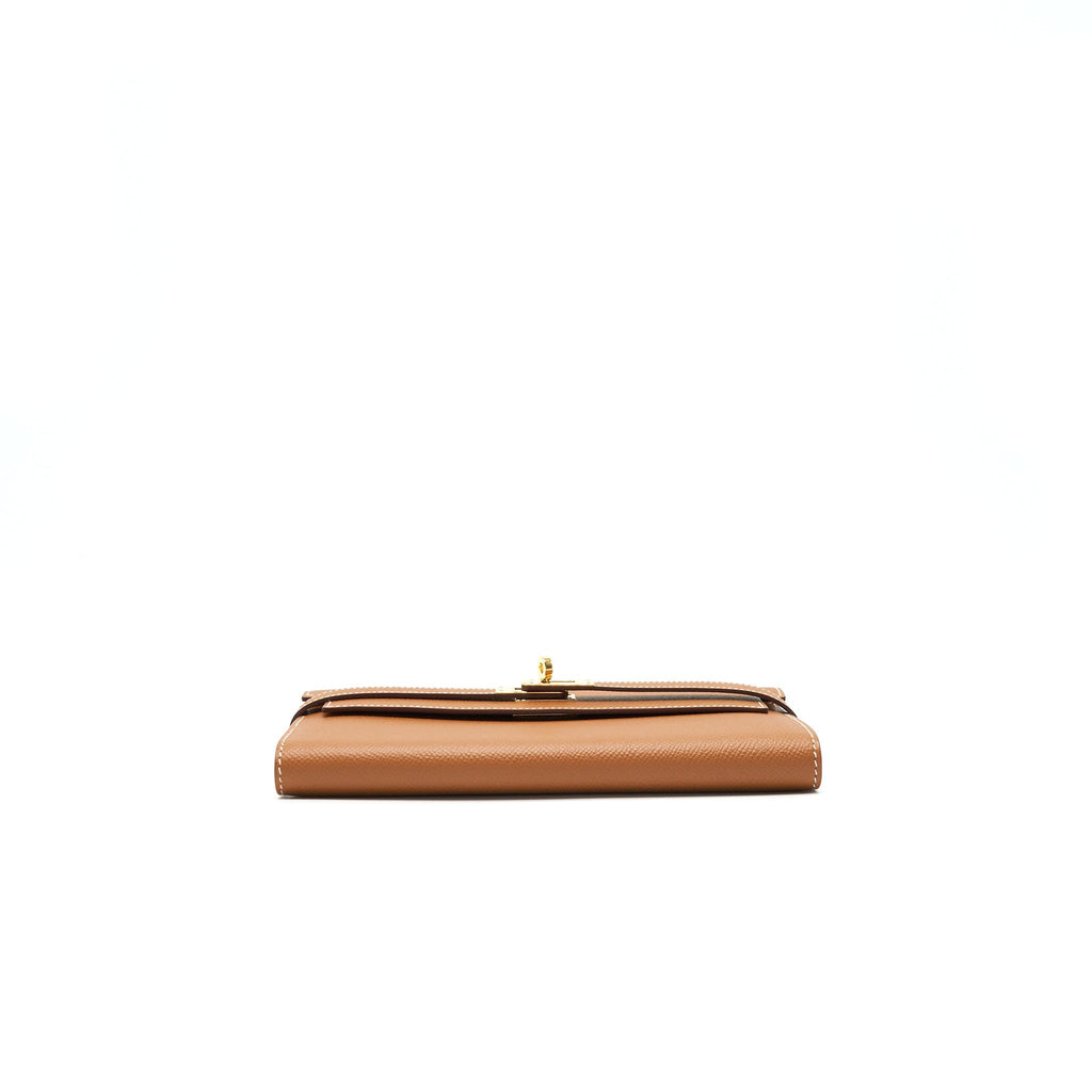 HERMES KELLY LONG WALLET GOLD GHW