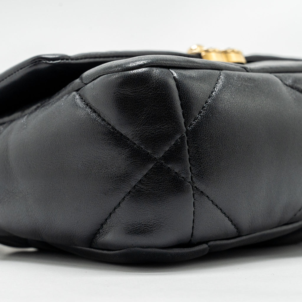 CHANEL SMALL 19BAG LAMBSKIN BLACK MULTICOLOUR HARDWARE