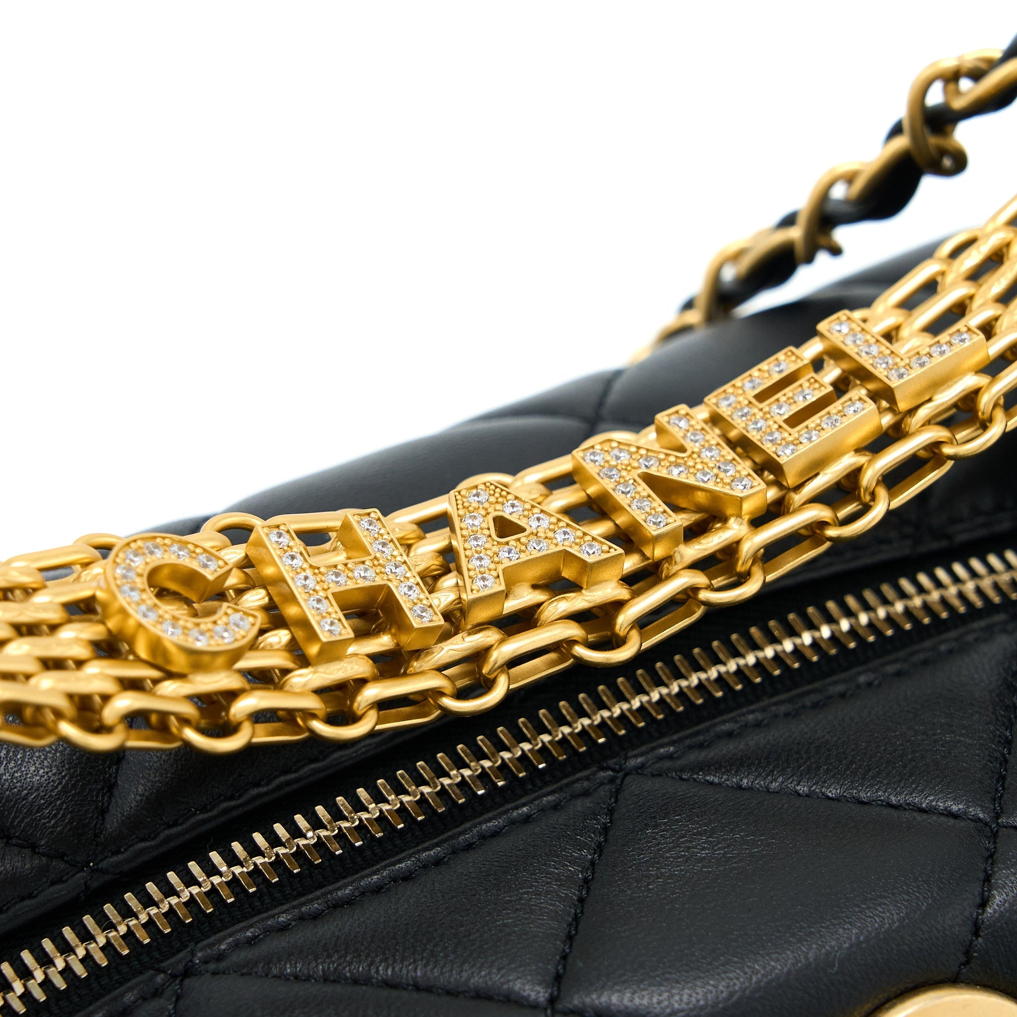 CHANEL 22S DETAIL HANDLE HOBO CROSSBODY BAG LAMBSKIN BLACK GHW(MICROCHIP)
