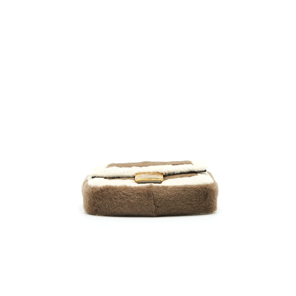 FENDI NANO BAGUETTE BROWN MINK CHARM
