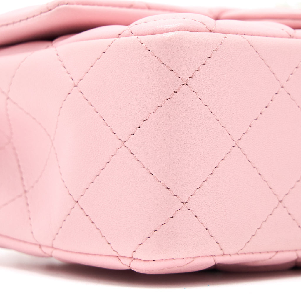 CHANEL 21S MINI RECTANGULAR FLAP BAG LAMBSKIN PINK LGHW