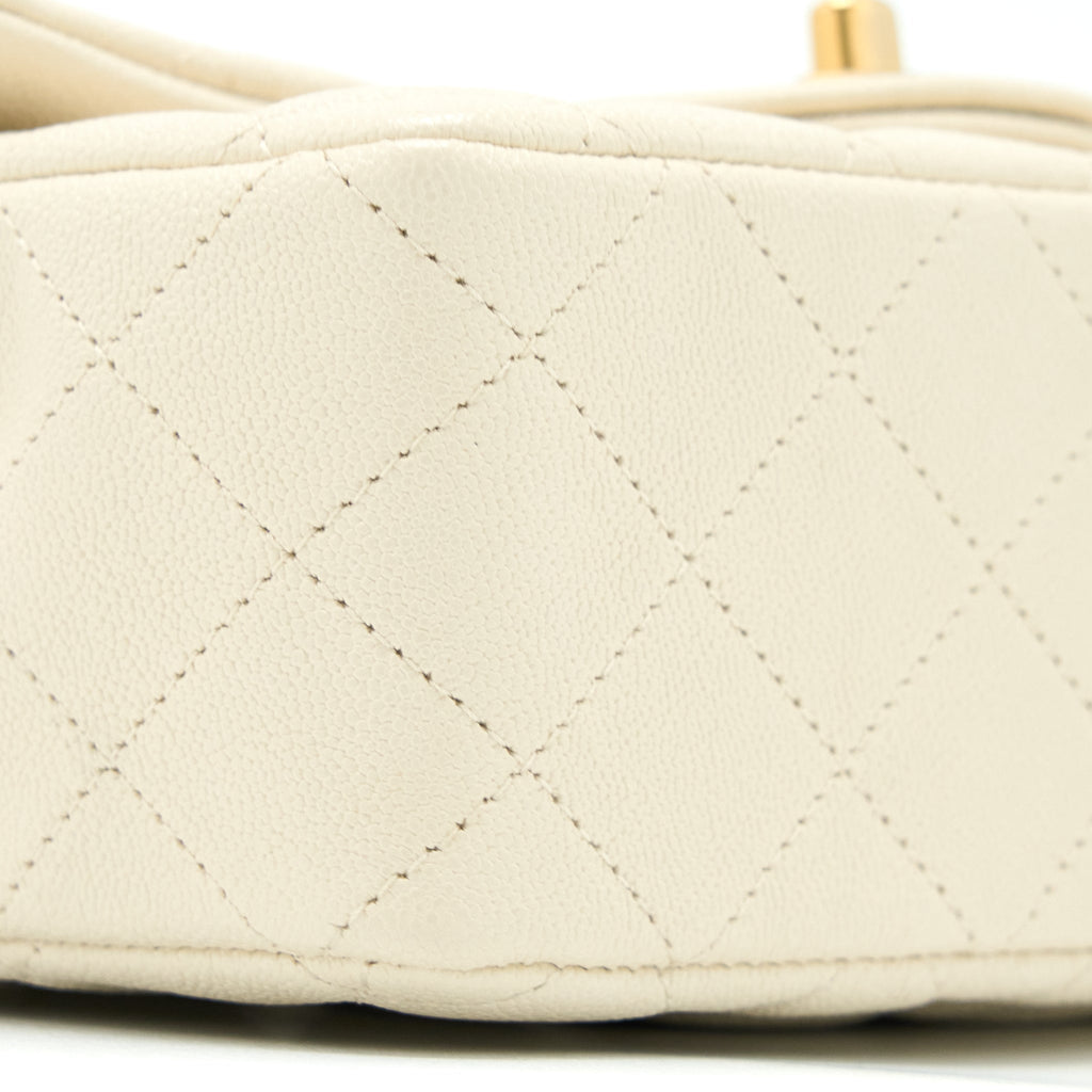 CHANEL TOP HANDLE MINI RECTANGULAR GRAINED CALFSKIN LIGHT BEIGE BRUSHED GHW