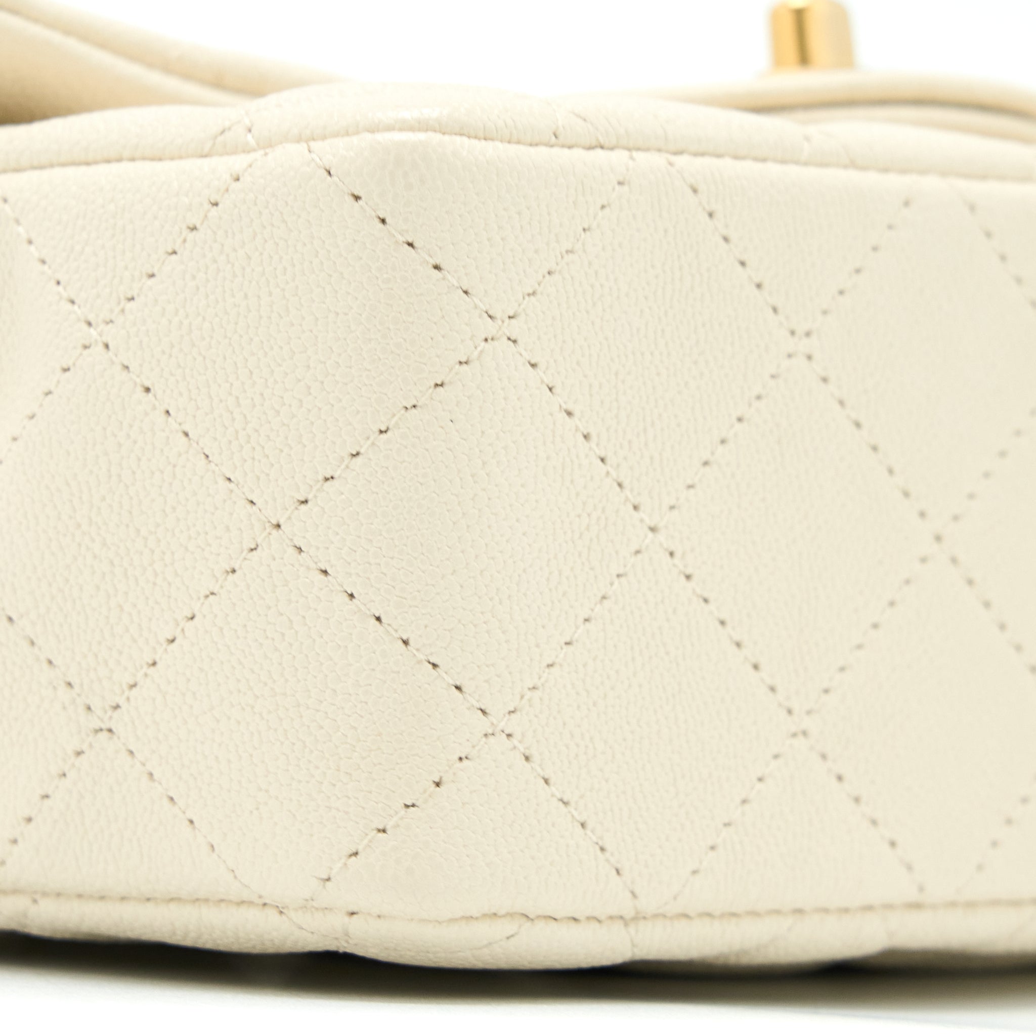 CHANEL TOP HANDLE MINI RECTANGULAR GRAINED CALFSKIN LIGHT BEIGE BRUSHED GHW