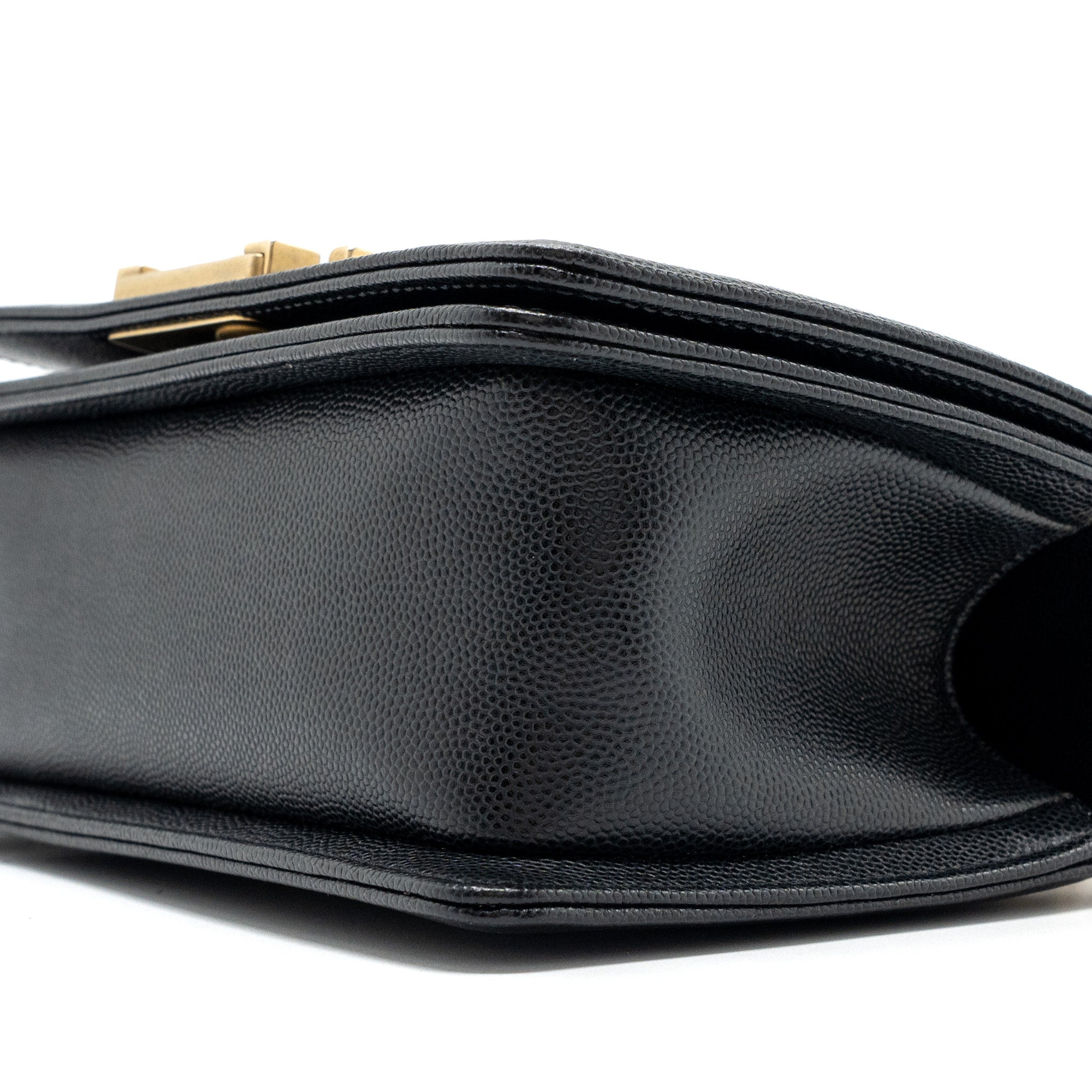 CHANEL SMALL BOY BAG CAVIAR BLACK GHW (MICROCHIP)