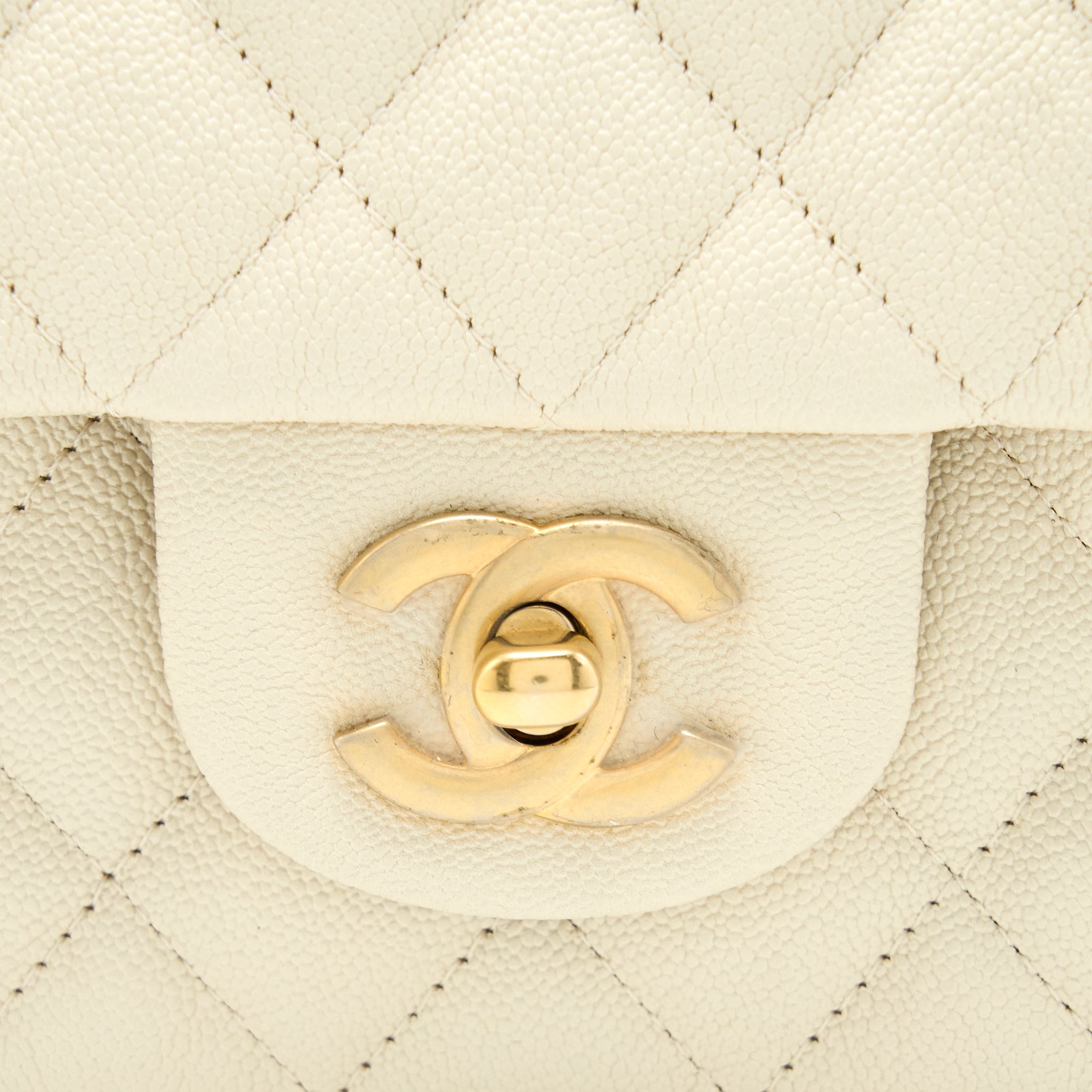 CHANEL TOP HANDLE MINI RECTANGULAR GRAINED CALFSKIN LIGHT BEIGE BRUSHED GHW