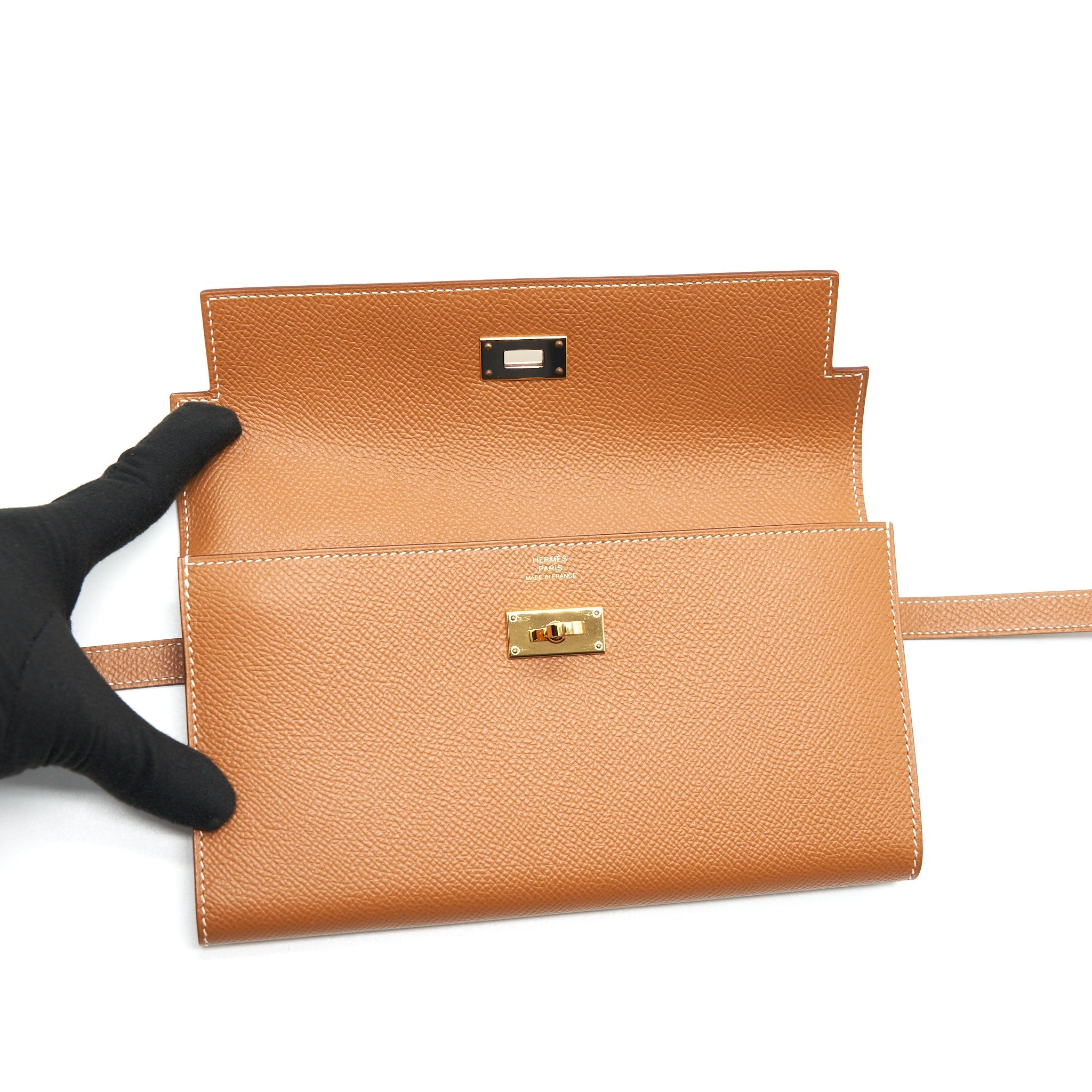 HERMES KELLY LONG WALLET GOLD GHW