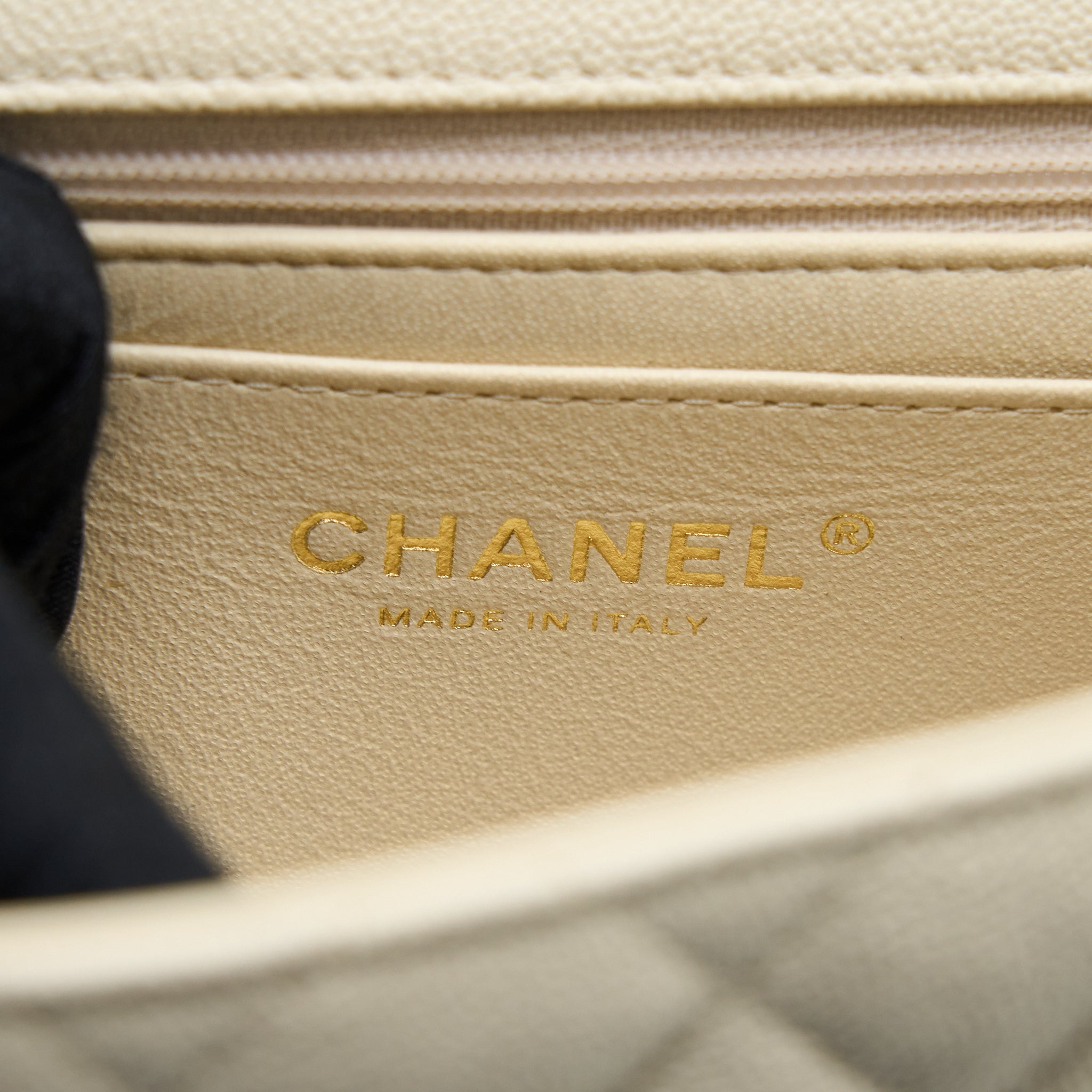 CHANEL TOP HANDLE MINI RECTANGULAR GRAINED CALFSKIN LIGHT BEIGE BRUSHED GHW