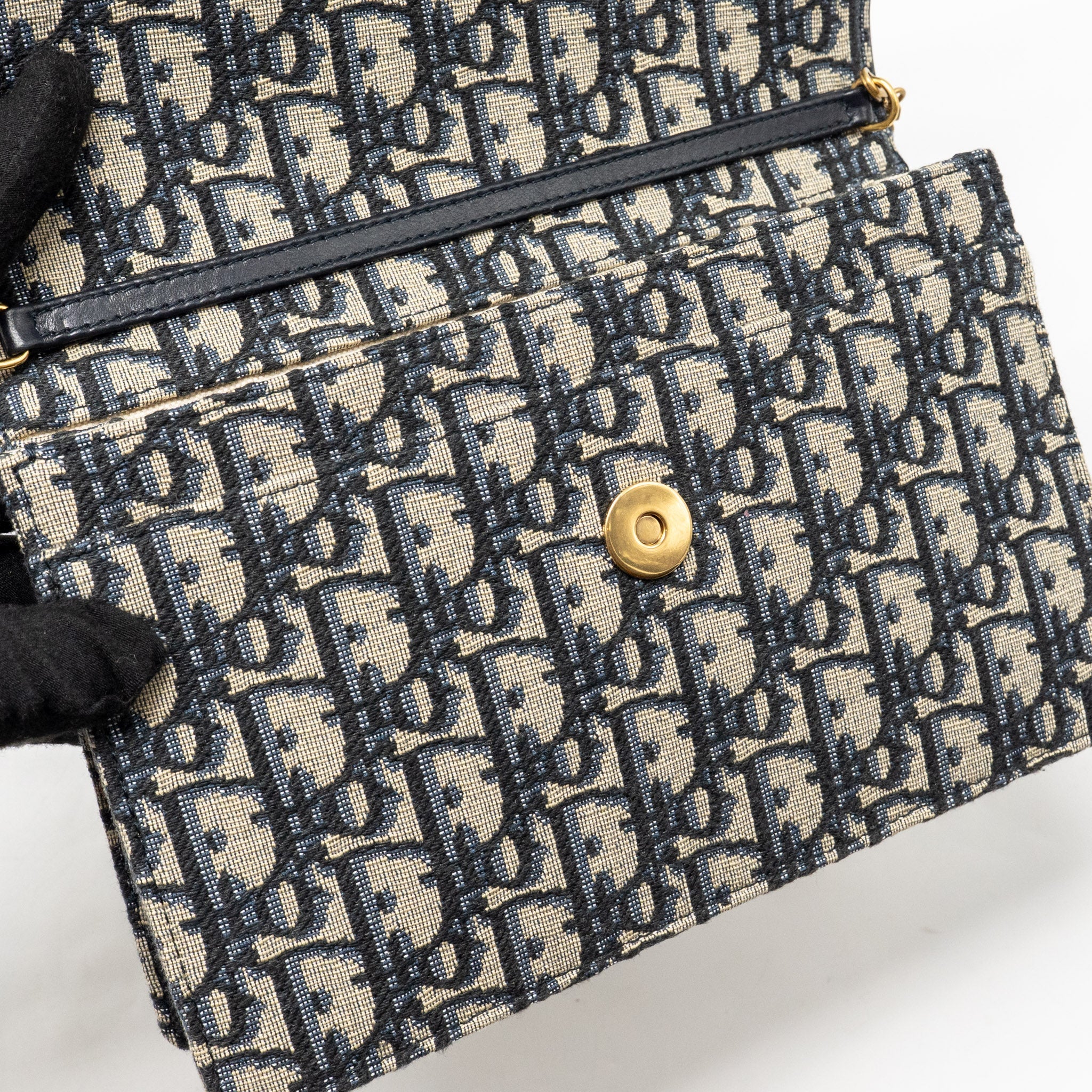 DIOR SADDLE POUCH DIOR OBLIQUE CANVAS BLUE GHW