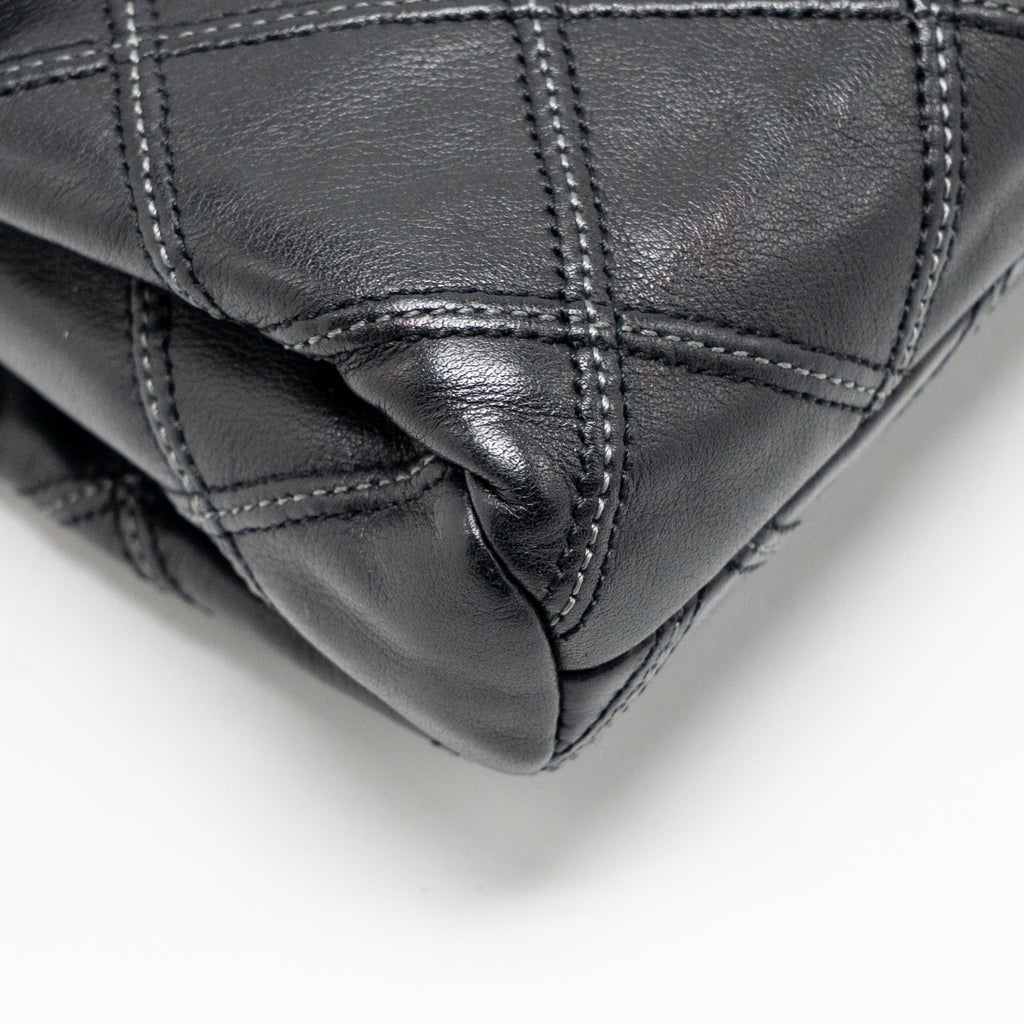 CHANEL THIN CITY FLAP BAG CALFSKIN BLACK GHW