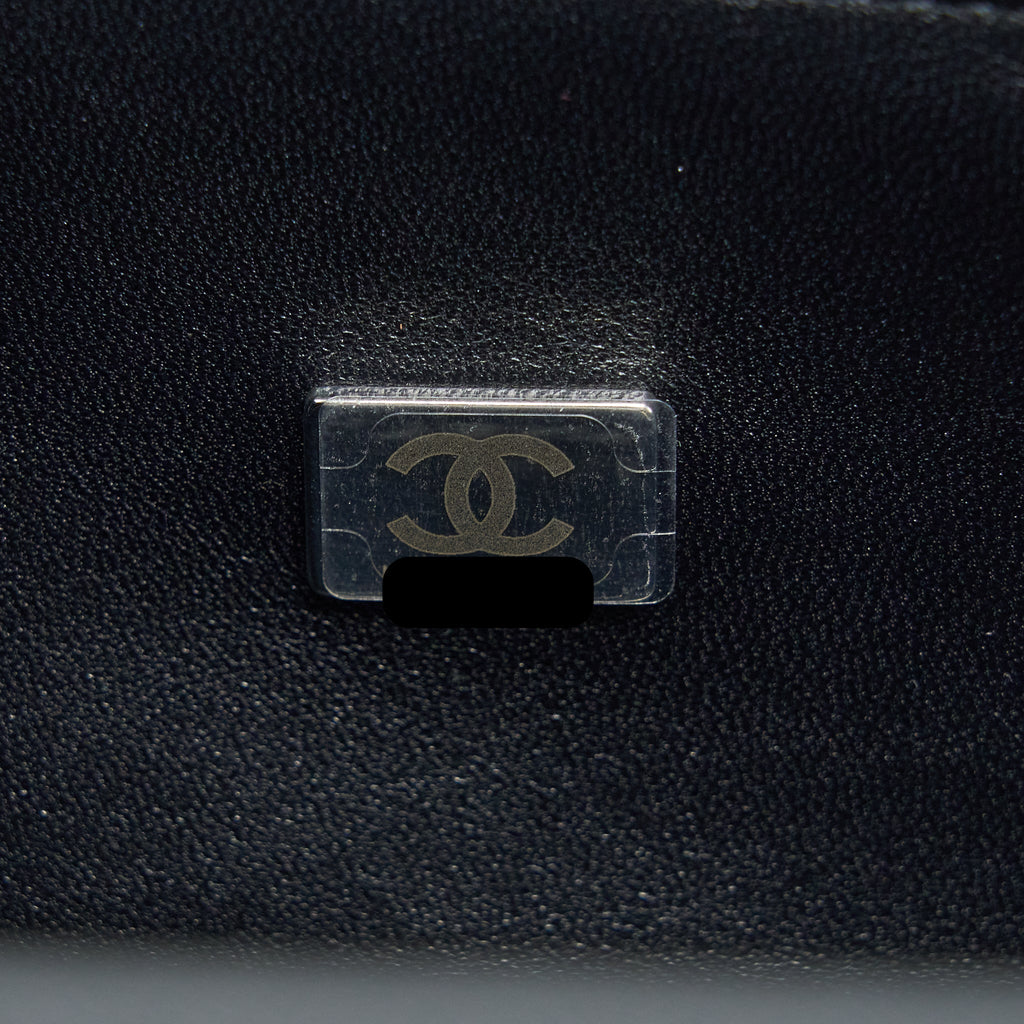 CHANEL SMALL BOY BAG CAVIAR BLACK RUTHENIUM HARDWARE (MICROCHIP)