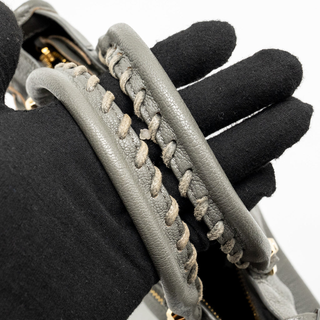 BALENCIAGA MINI CITY BAG CALFSKIN GREY GHW