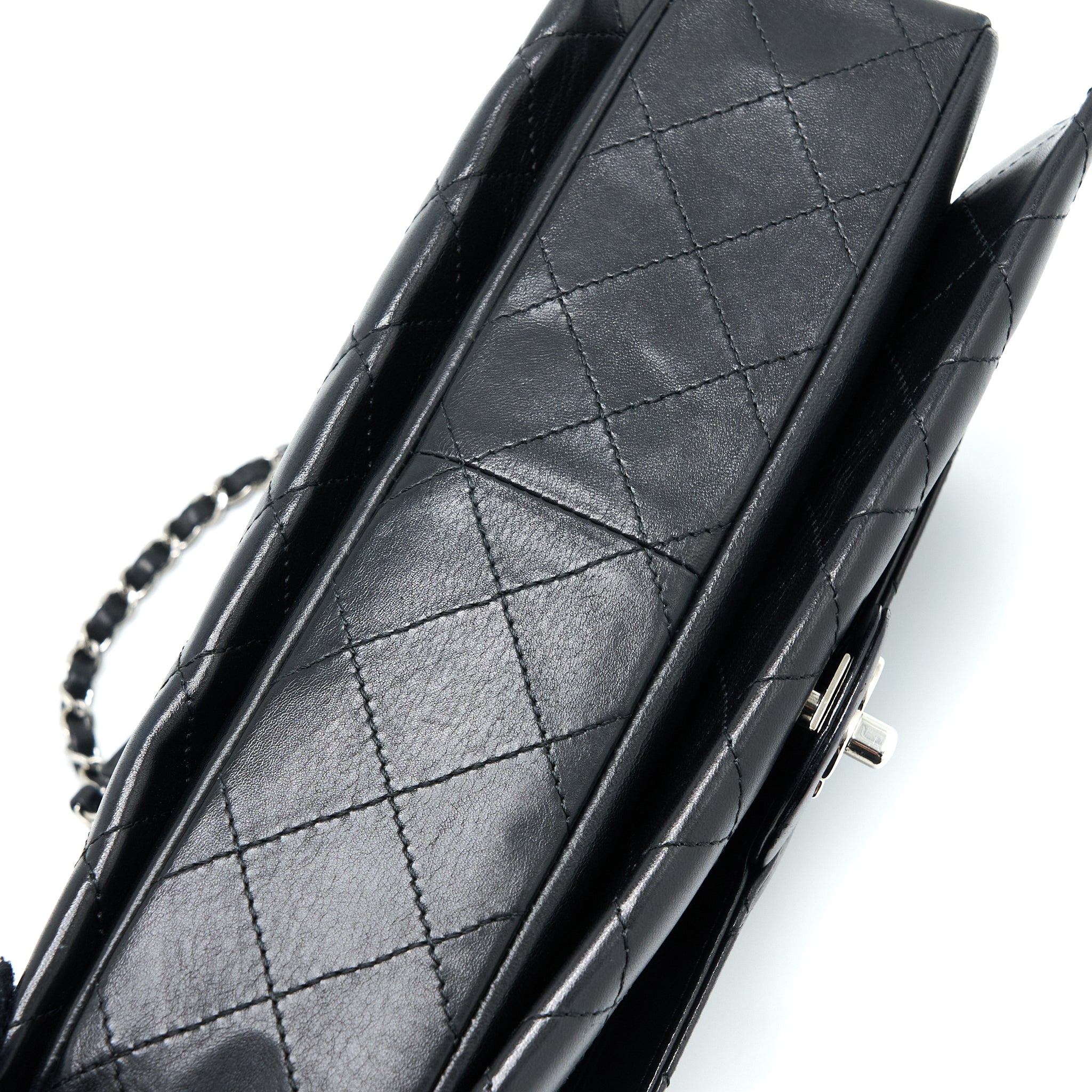 CHANEL QUILTED FLAP BAG LAMBSKIN BLACK SHW