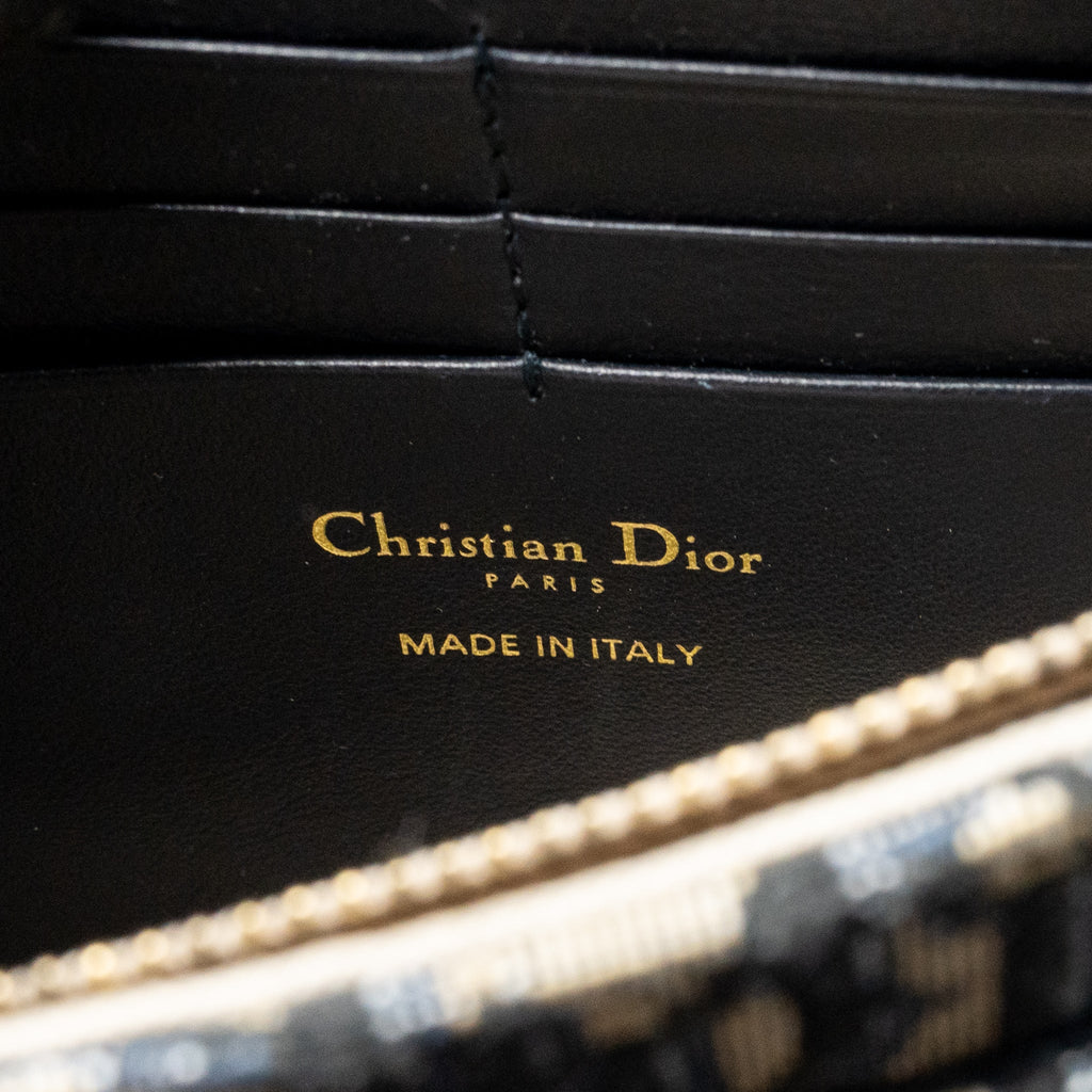 DIOR SADDLE POUCH DIOR OBLIQUE CANVAS BLUE GHW